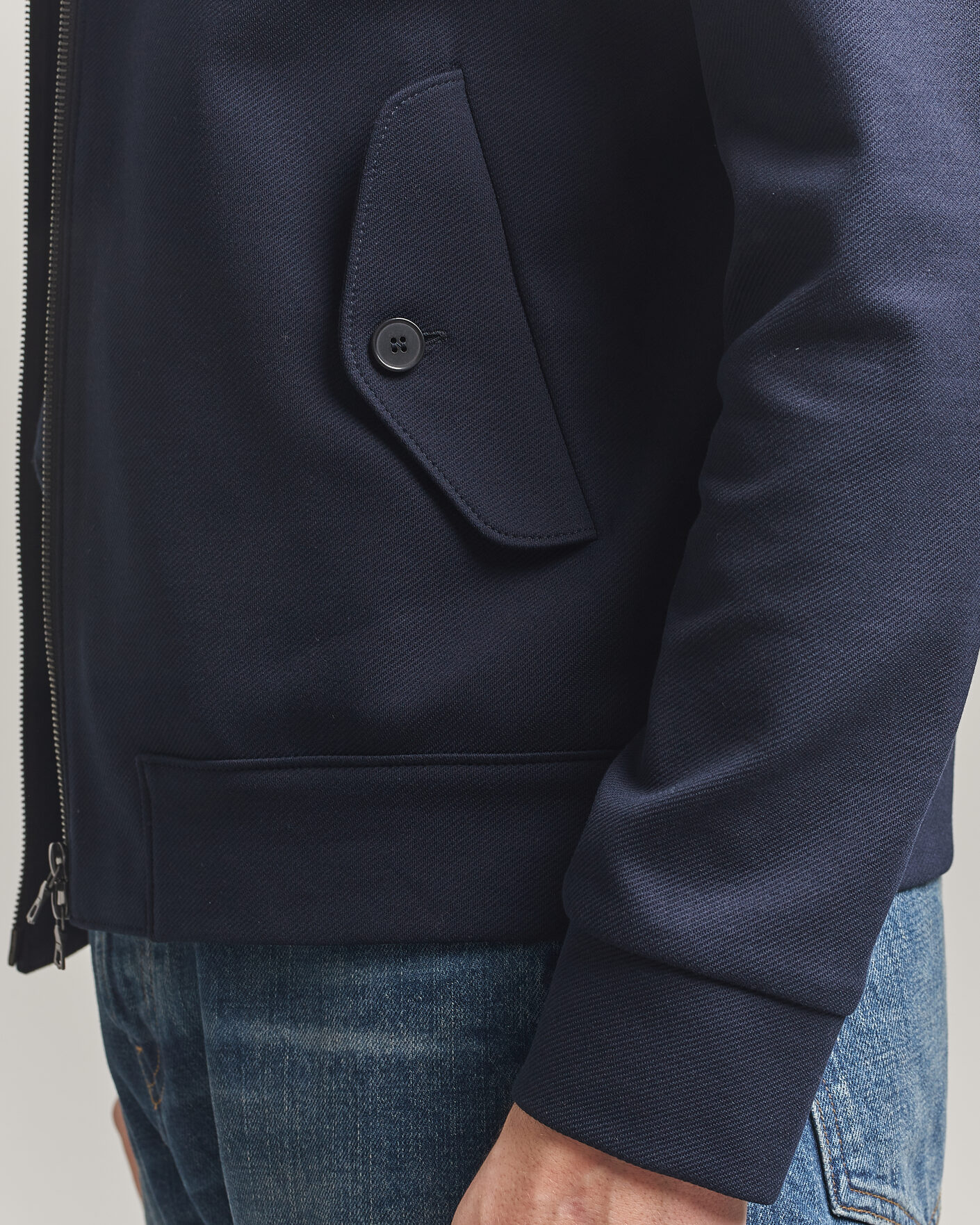 Men | Coats & Jackets | Harris Wharf London | Loro Piana Cavalry Twill Harrington Jacket Navy Blue