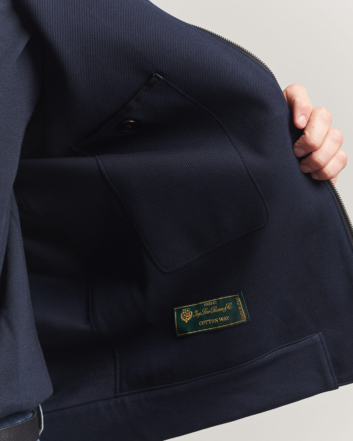 Men | Coats & Jackets | Harris Wharf London | Loro Piana Cavalry Twill Harrington Jacket Navy Blue