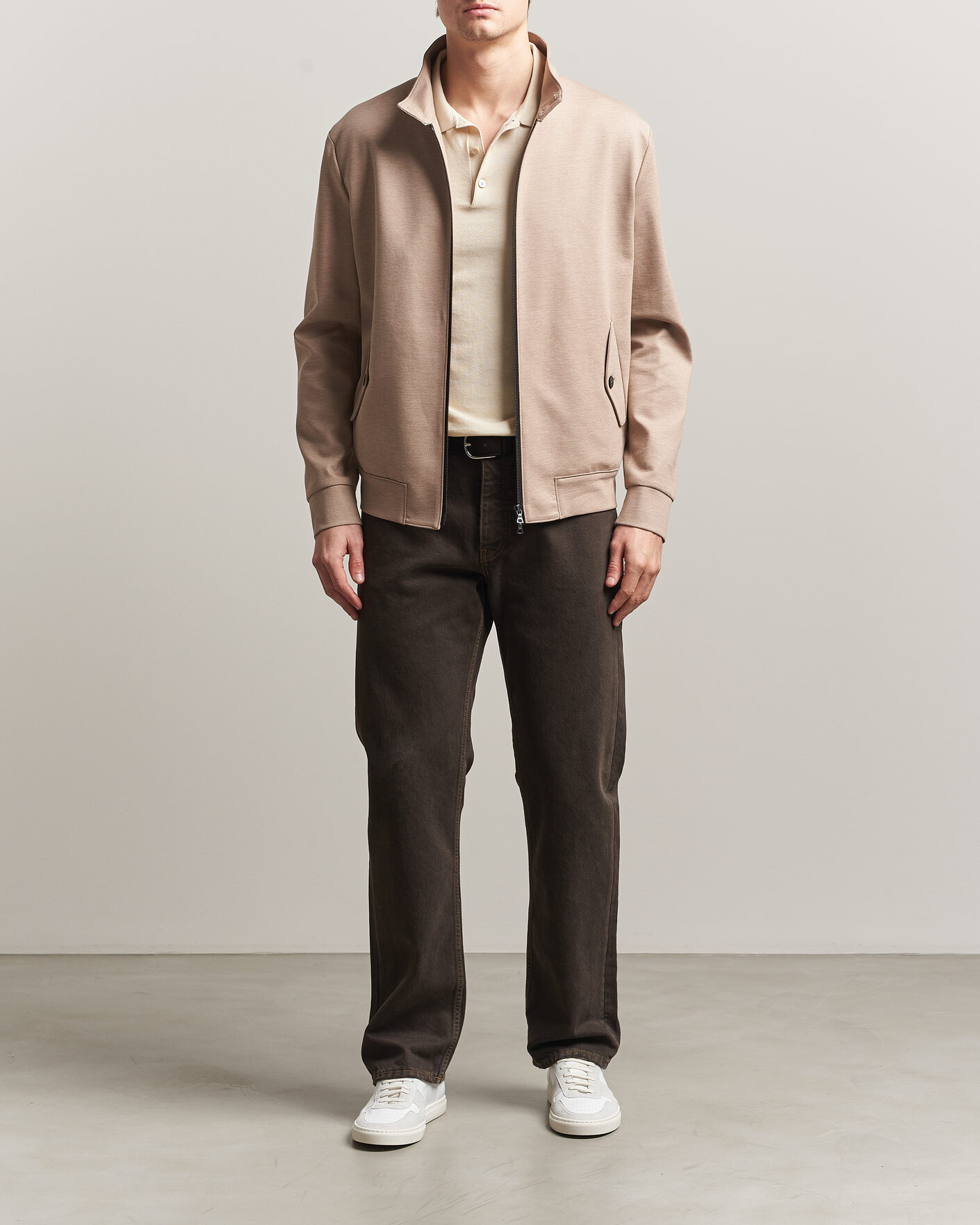 Men | Coats & Jackets | Harris Wharf London | Loro Piana Cavalry Twill Harrington Jacket Oat