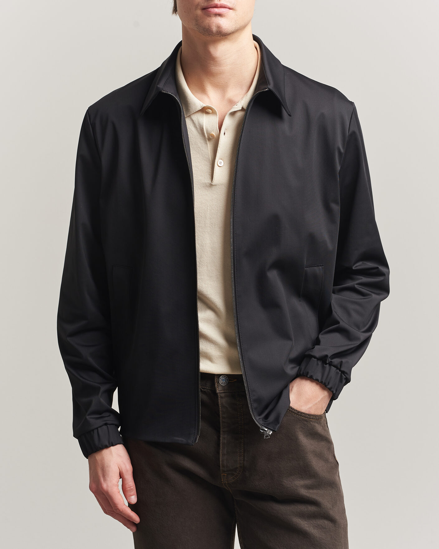 Men | Coats & Jackets | Harris Wharf London | Light Technic Short Jacket Black