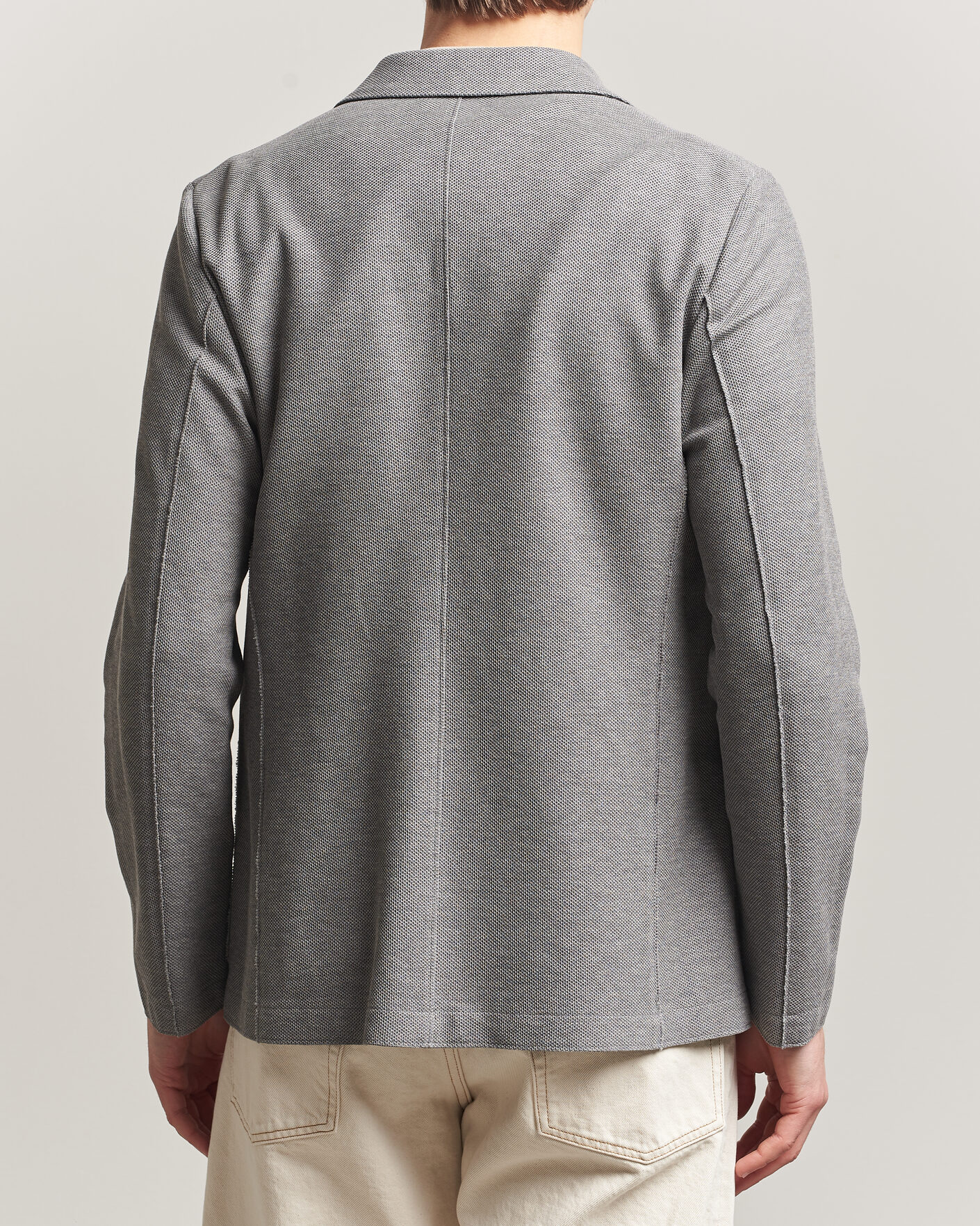 Men | Blazers | Harris Wharf London | Loro Piana Honey Comb Blazer Light Grey