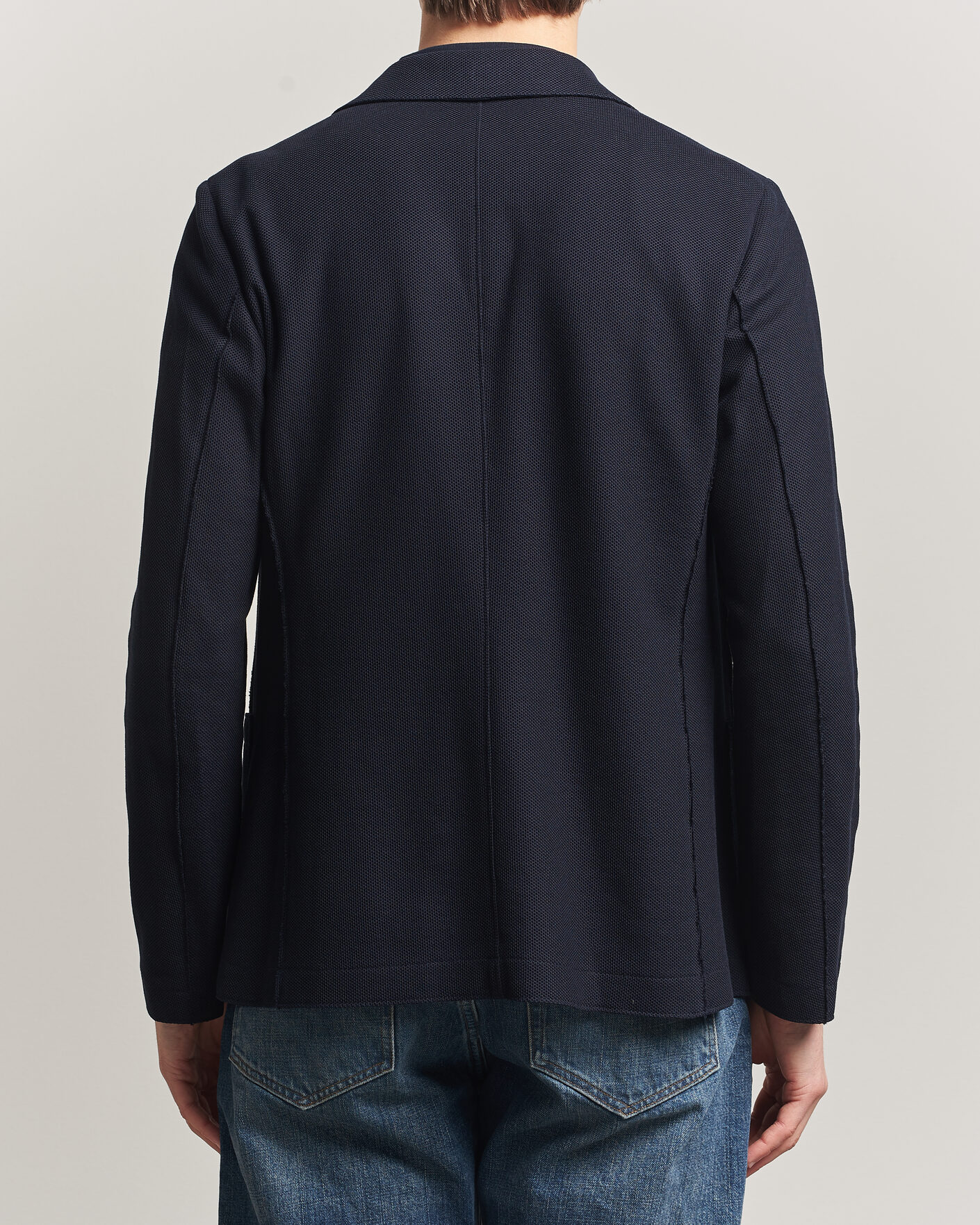 Men | Blazers | Harris Wharf London | Loro Piana Honey Comb Blazer Navy Blue