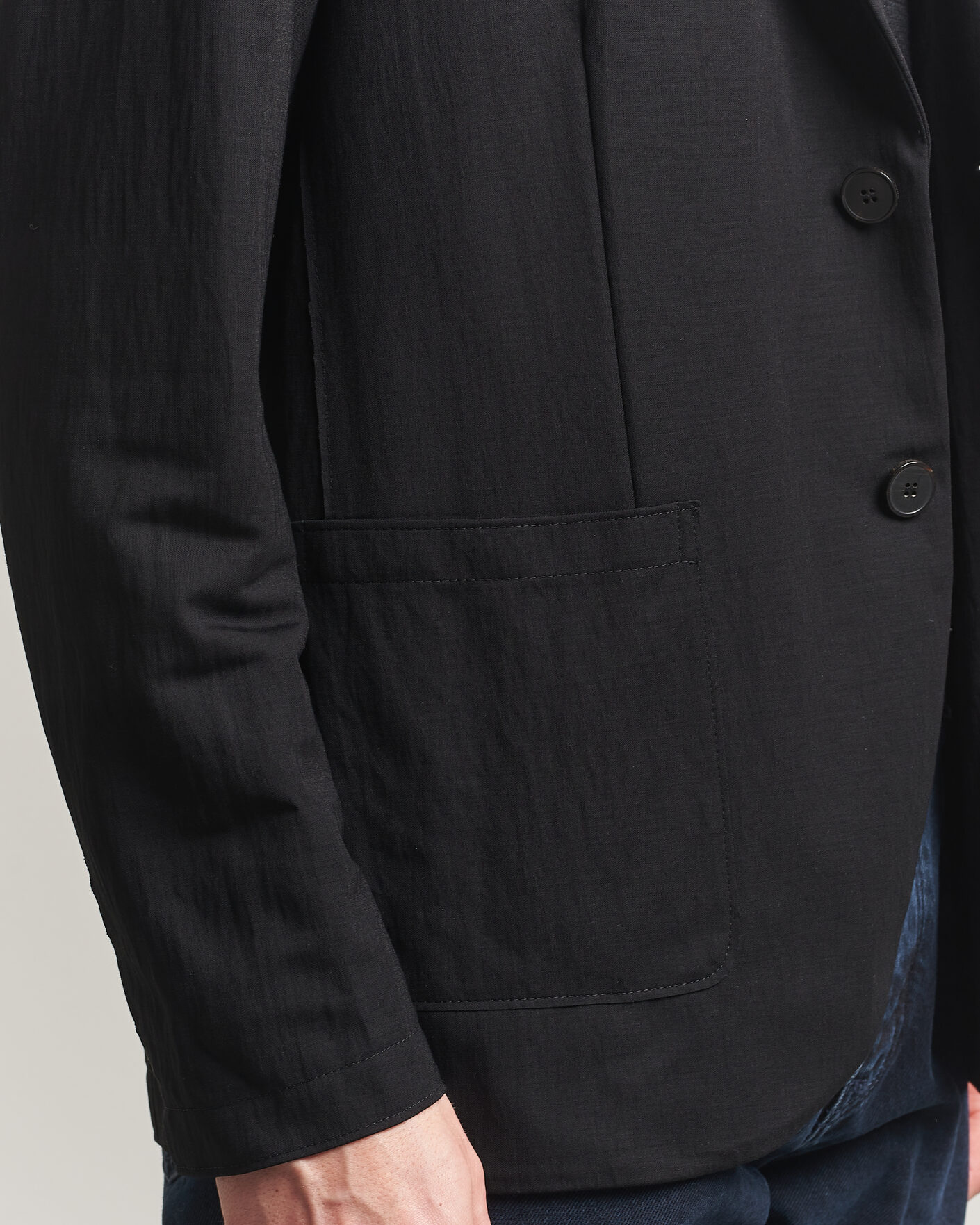 Men | Blazers | Harris Wharf London | Rayon Travel Blazer Black