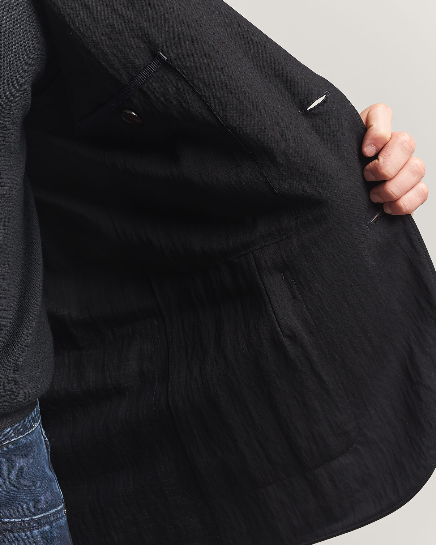 Men | Blazers | Harris Wharf London | Rayon Travel Blazer Black