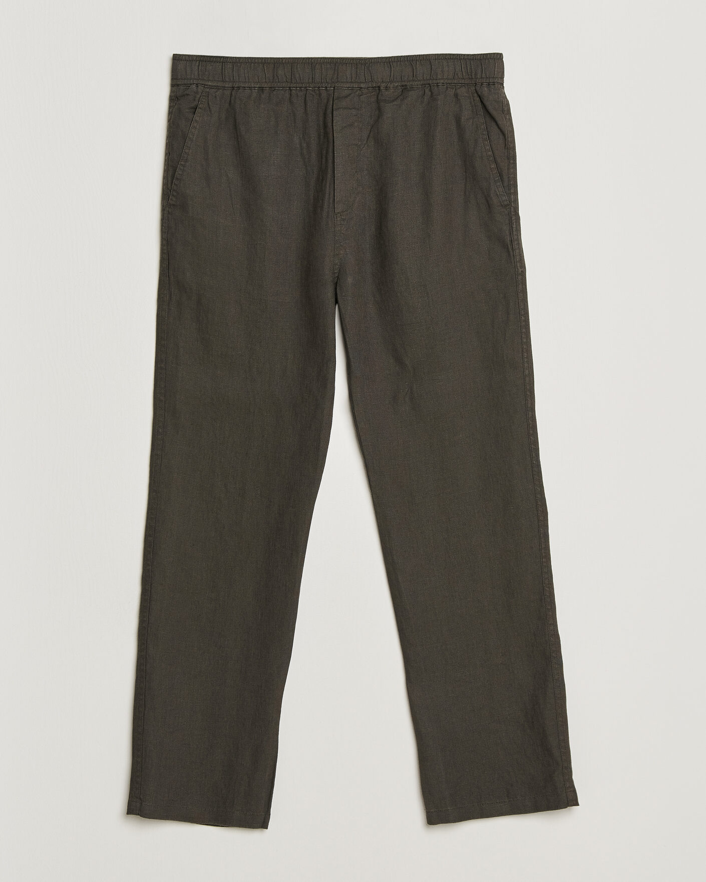 Men | Trousers | Samsøe Samsøe | Jabari Linen Drawstring Trousers Black Olive