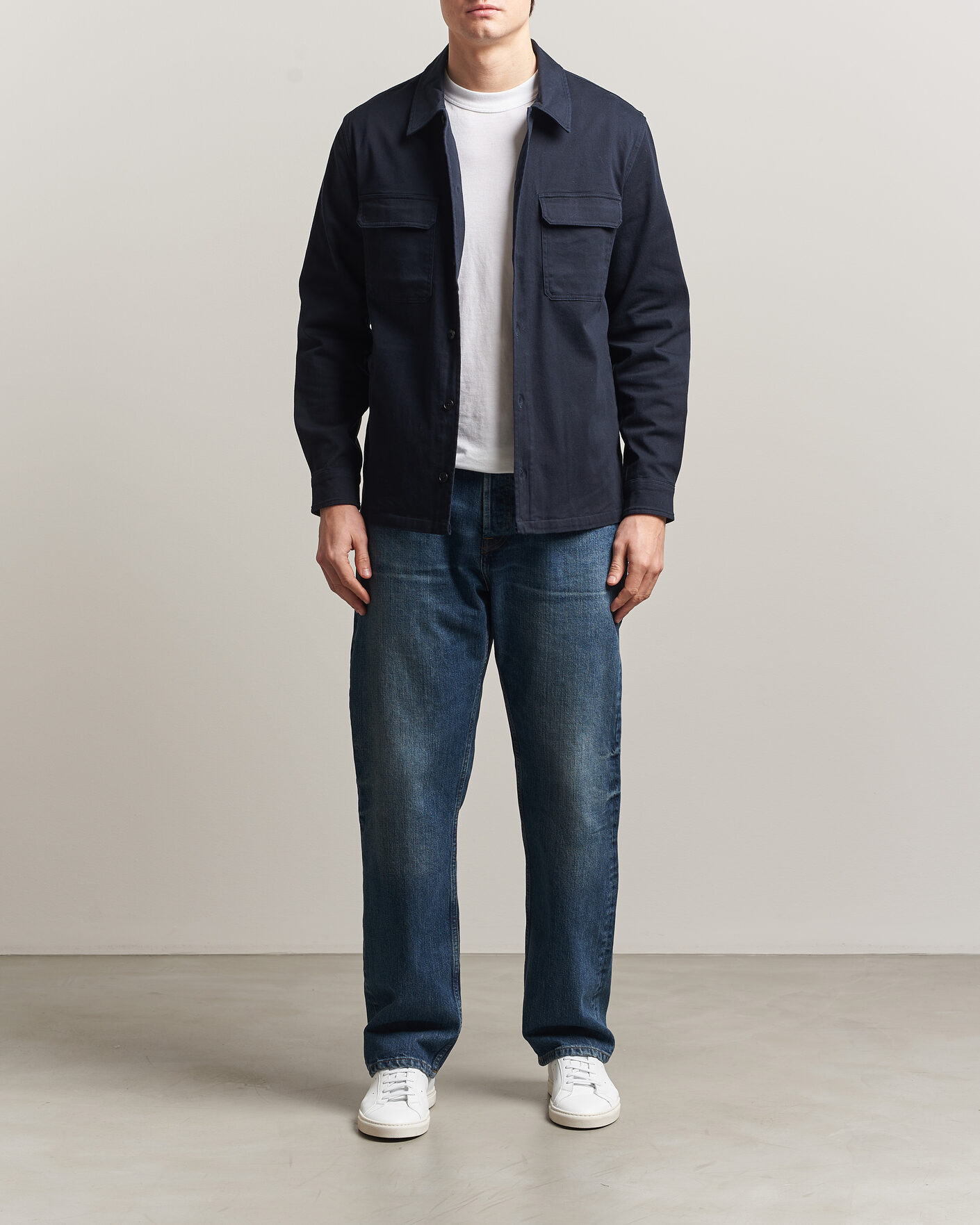 Men | Shirts | Samsøe Samsøe | Taka Cotton Overshirt Salute Navy