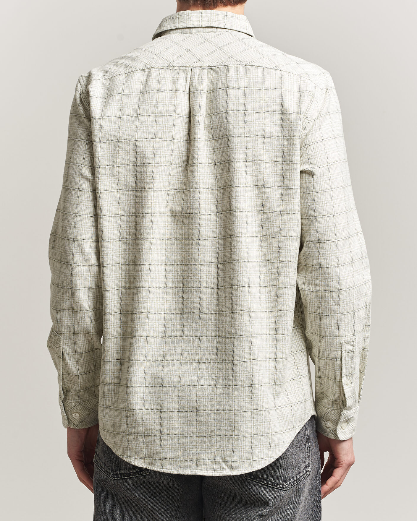 Men | Shirts | Samsøe Samsøe | Liam Checked Cotton Shirt Off White