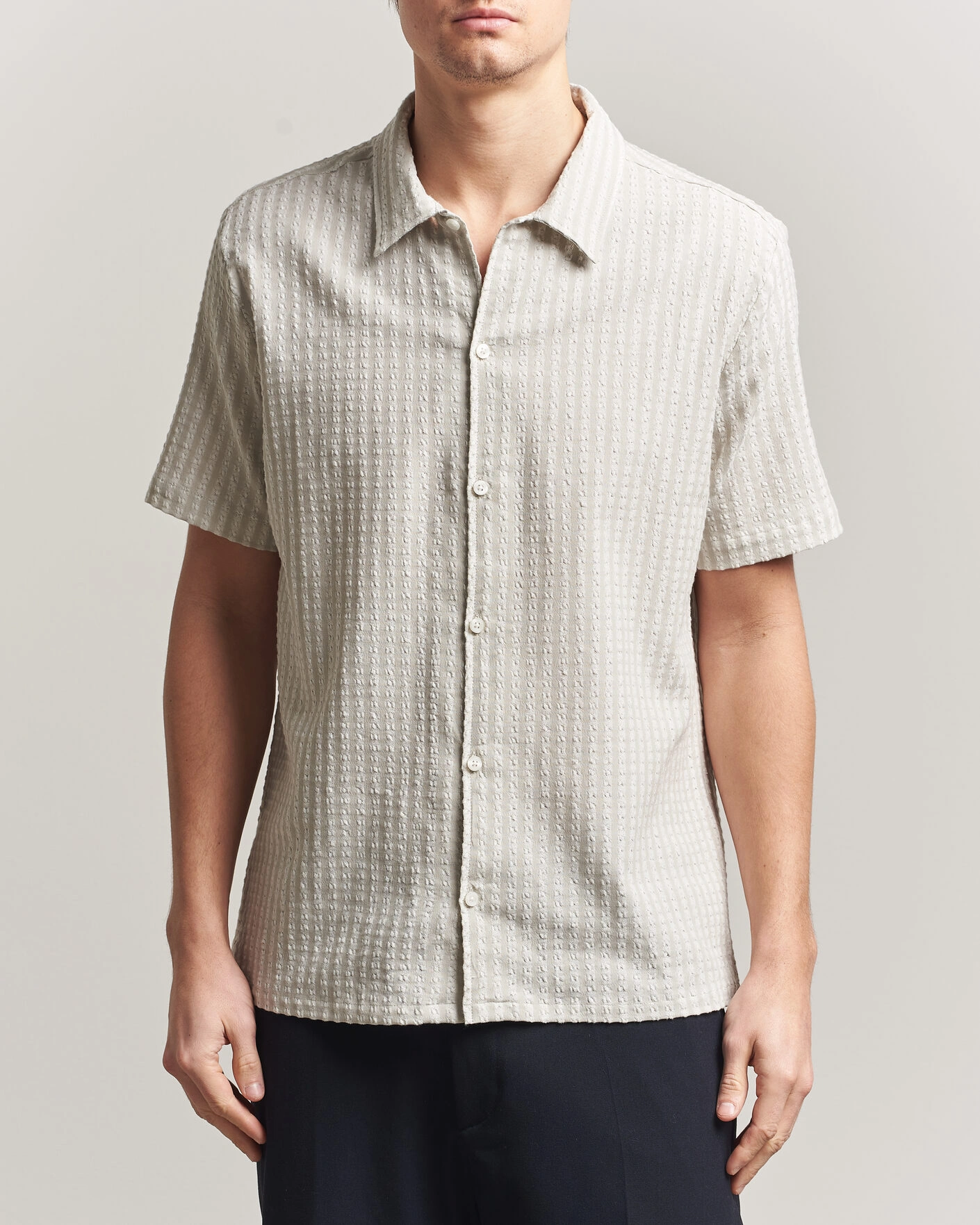 Men | Shirts | Samsøe Samsøe | Avan Structured Short Sleeve Shirt Moonstruck