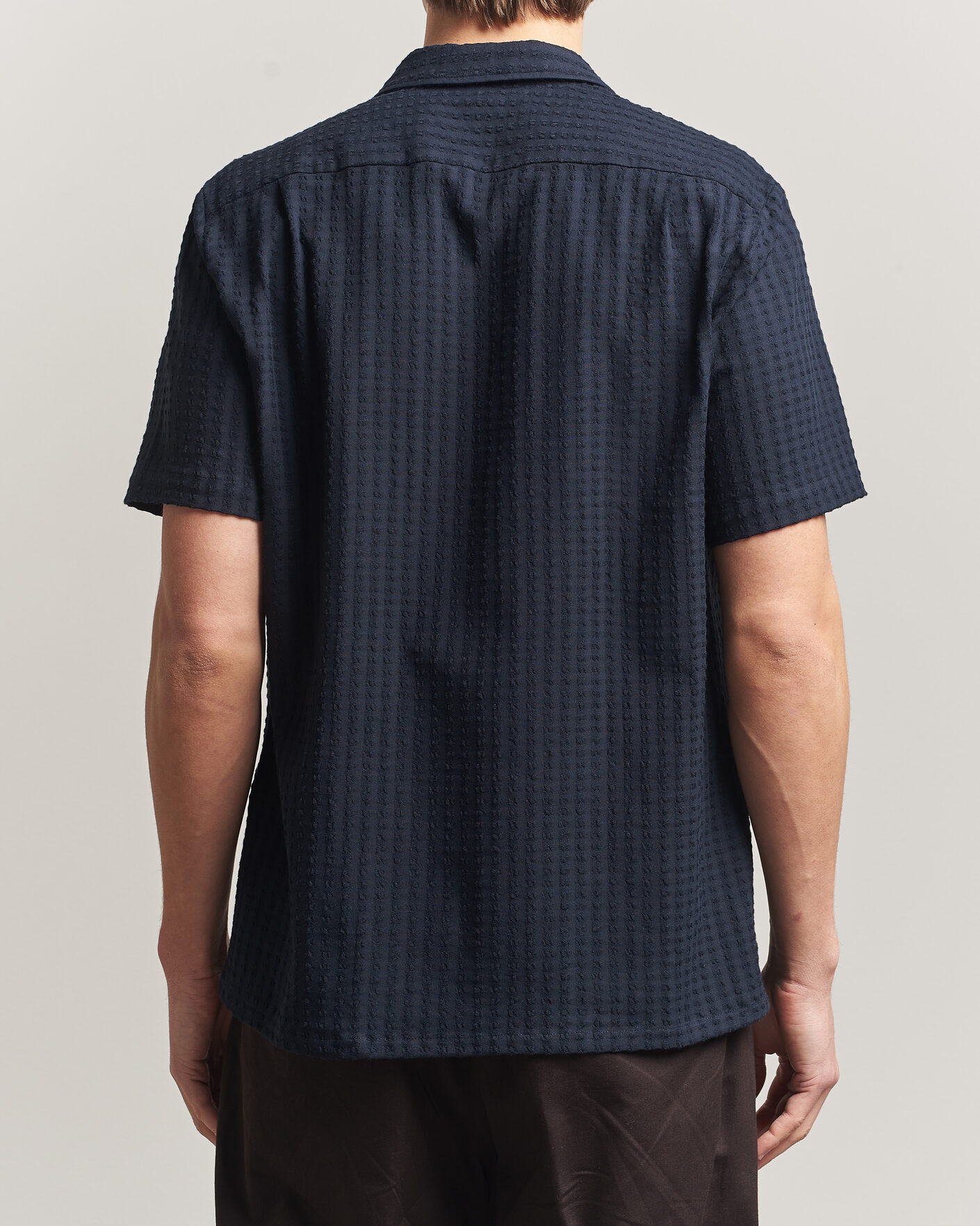 Men | Shirts | Samsøe Samsøe | Avan Structured Short Sleeve Shirt Salute Navy