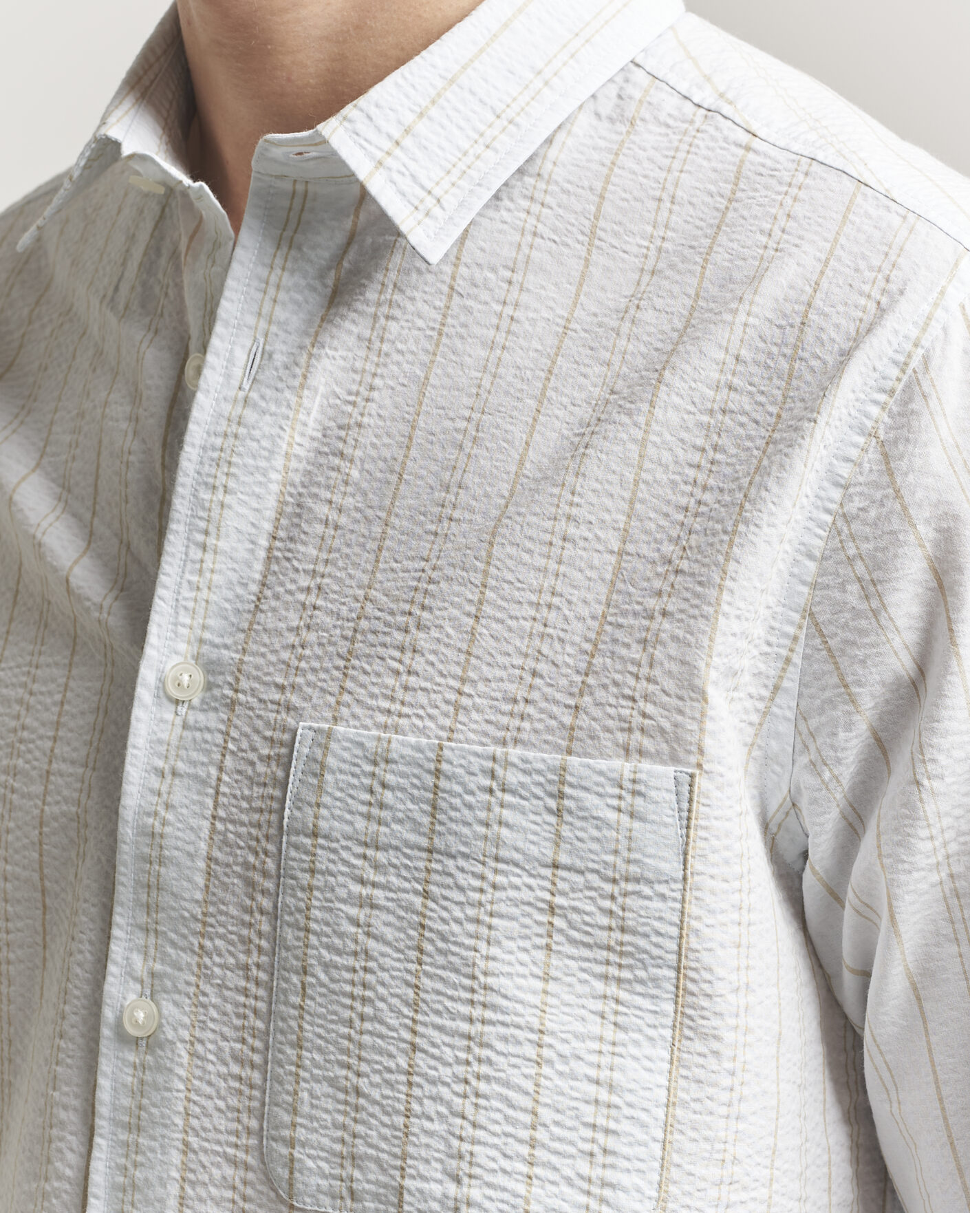 Men | Shirts | Samsøe Samsøe | Ryan Cotton Striped Shirt Skywriting