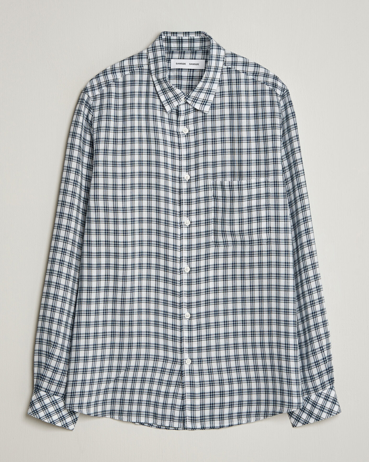 Men | Shirts | Samsøe Samsøe | Ryan Tencel Checked Shirt Blue