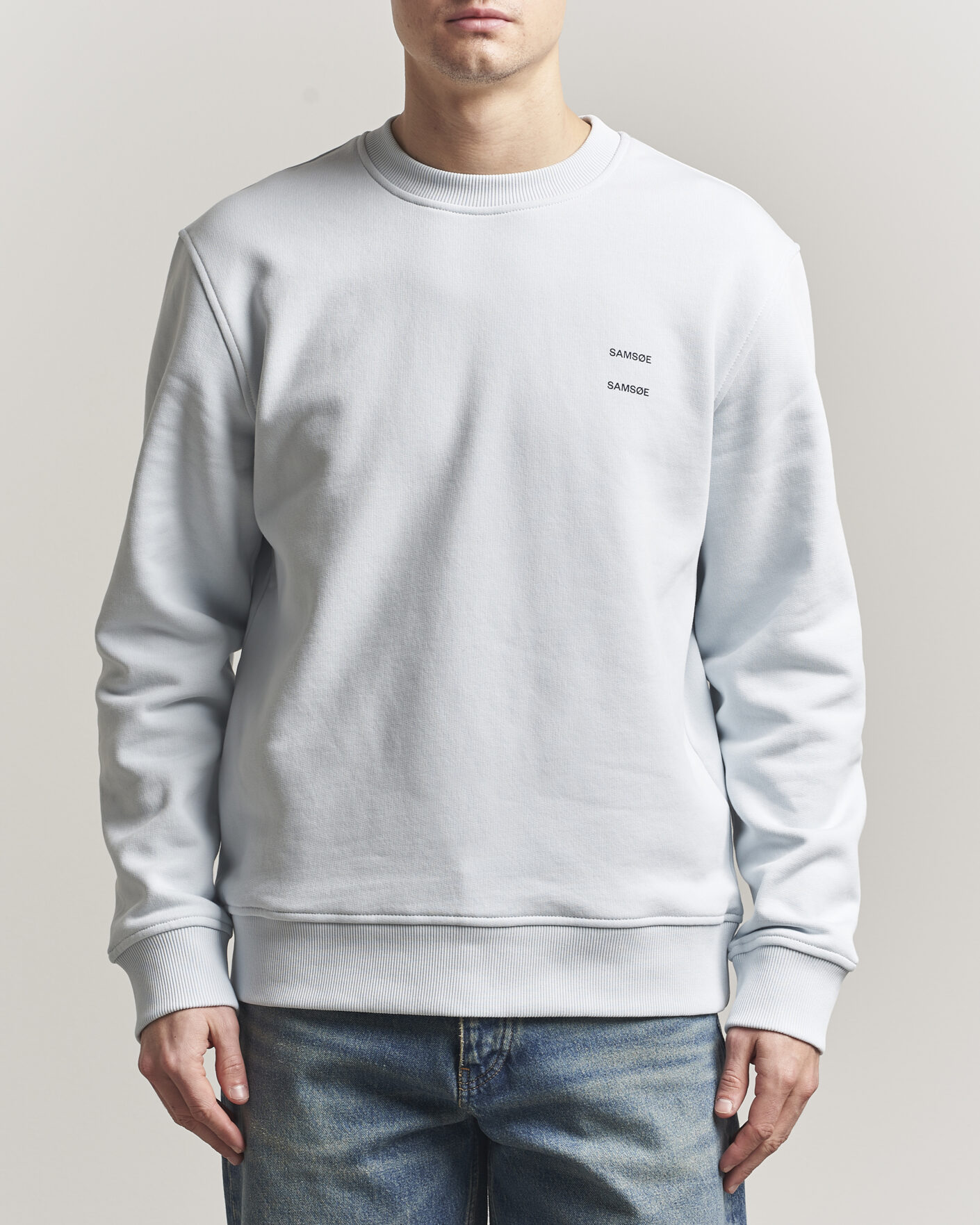 Men | Sweaters & Knitwear | Samsøe Samsøe | Joel Organic Cotton Sweatshirt Skywriting