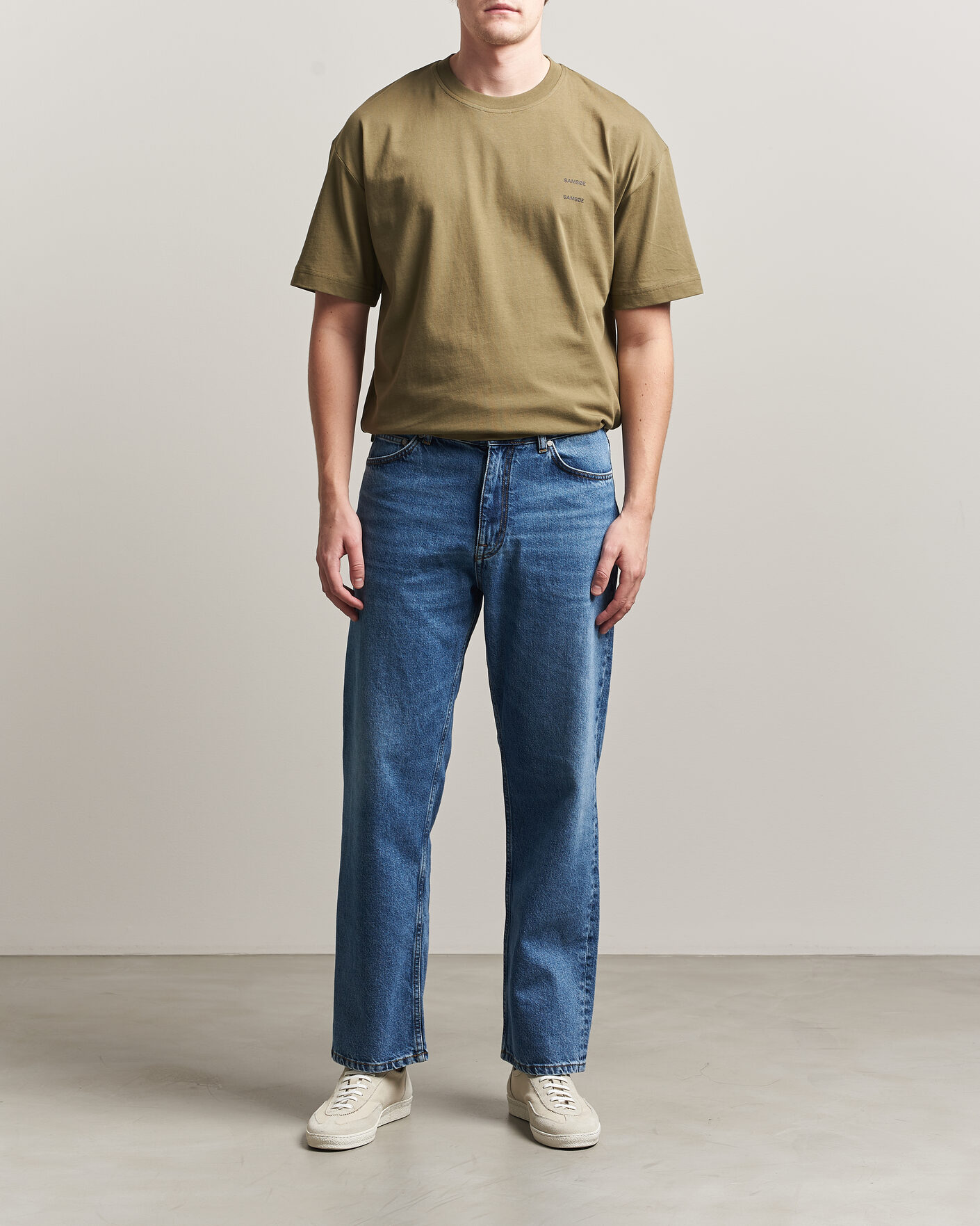 Men | T-Shirts | Samsøe Samsøe | Joel Organic Cotton T-Shirt Burnt Olive