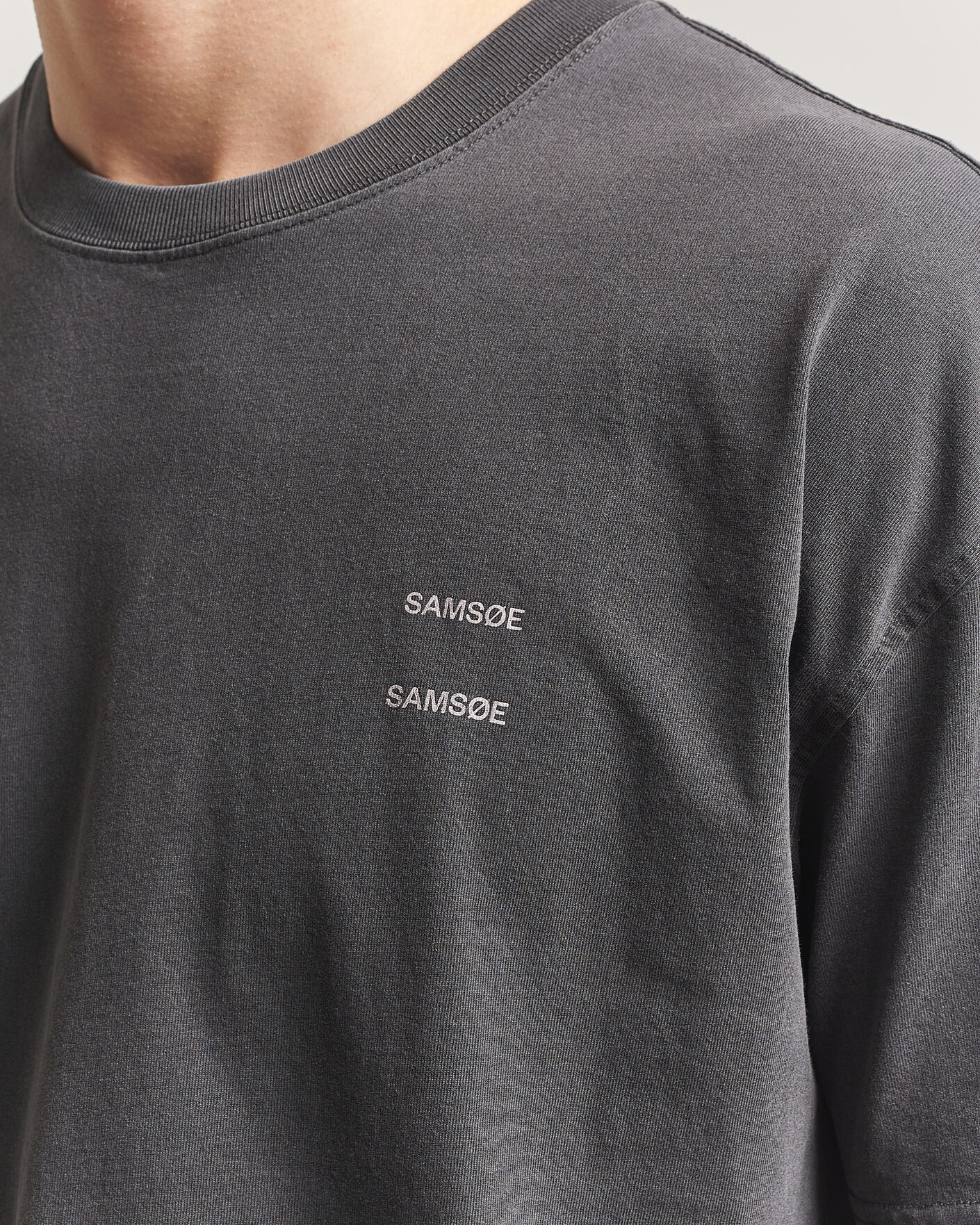 Men | T-Shirts | Samsøe Samsøe | Joel Washed Organic Cotton T-Shirt Black