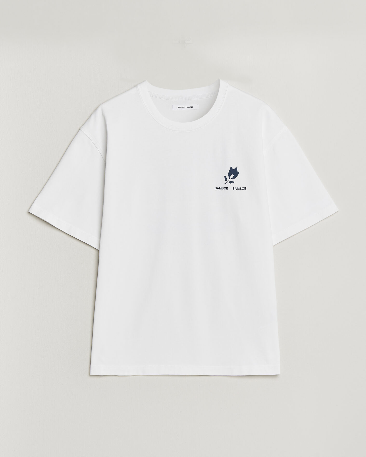 Men | T-Shirts | Samsøe Samsøe | Cohen Printed Crew Neck T-Shirt White