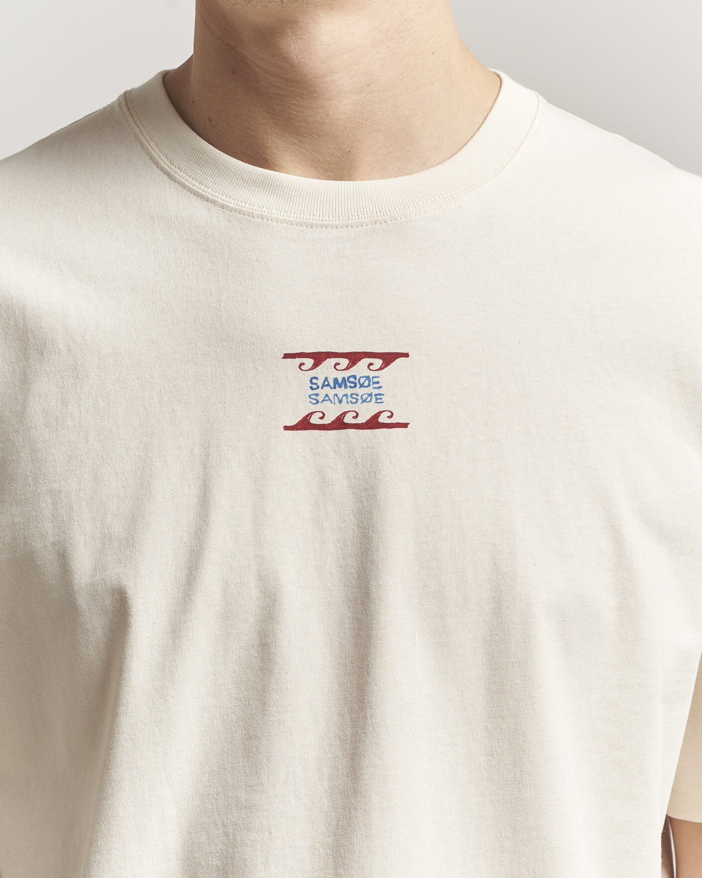 Men | T-Shirts | Samsøe Samsøe | Gergei Printed Crew Neck T-Shirt Neutral