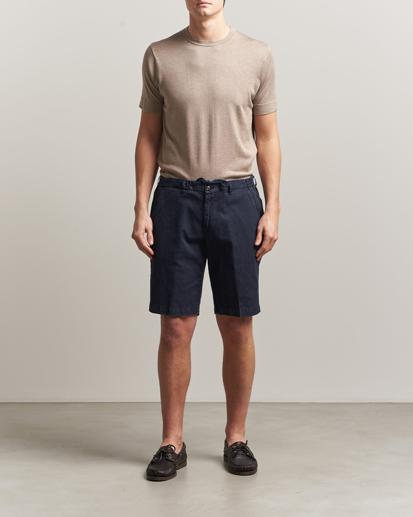 Men | T-Shirts | Stenströms | Silk/Cashmere T-Shirt Taupe