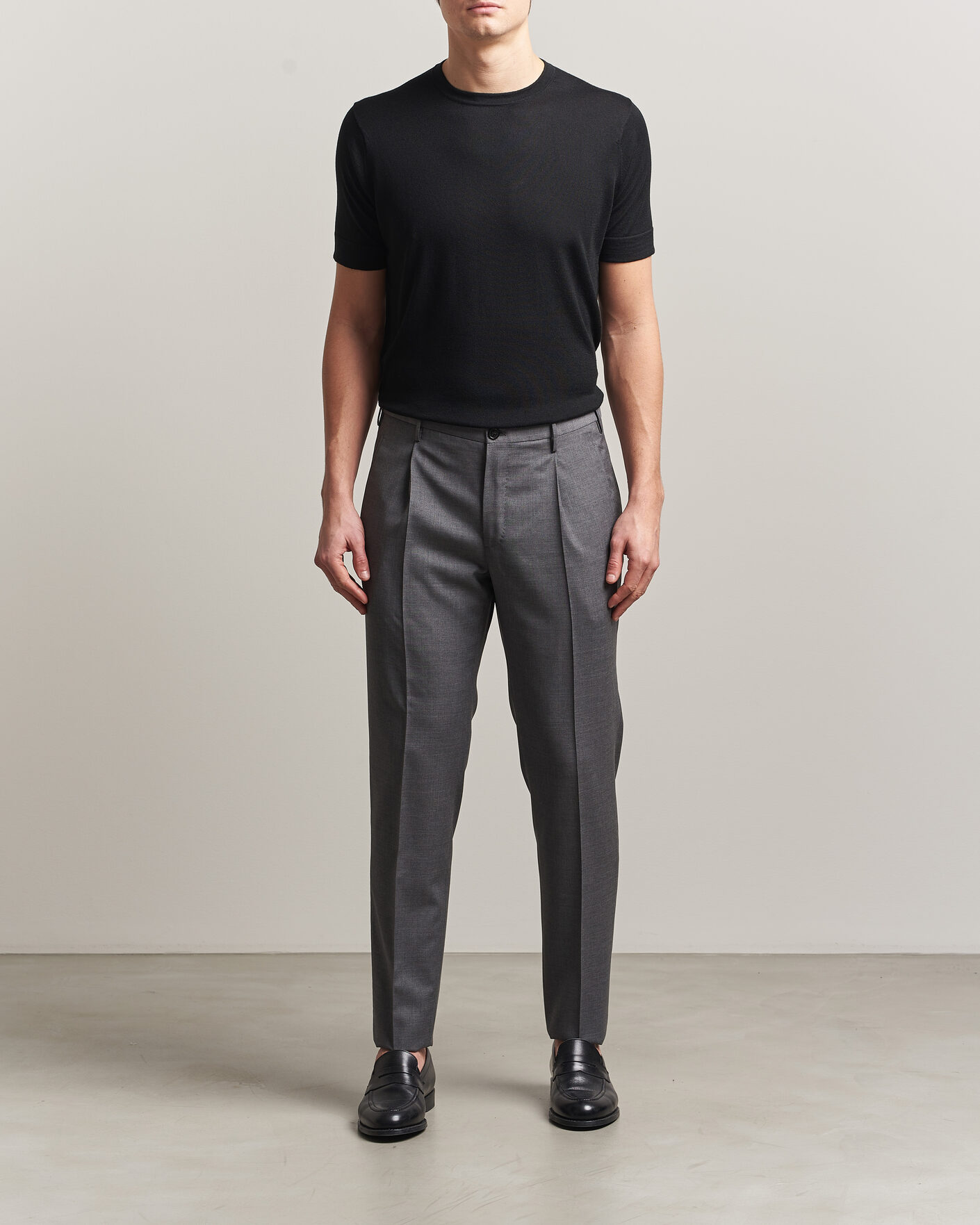 Men | T-Shirts | Stenströms | Silk/Cashmere T-Shirt Black