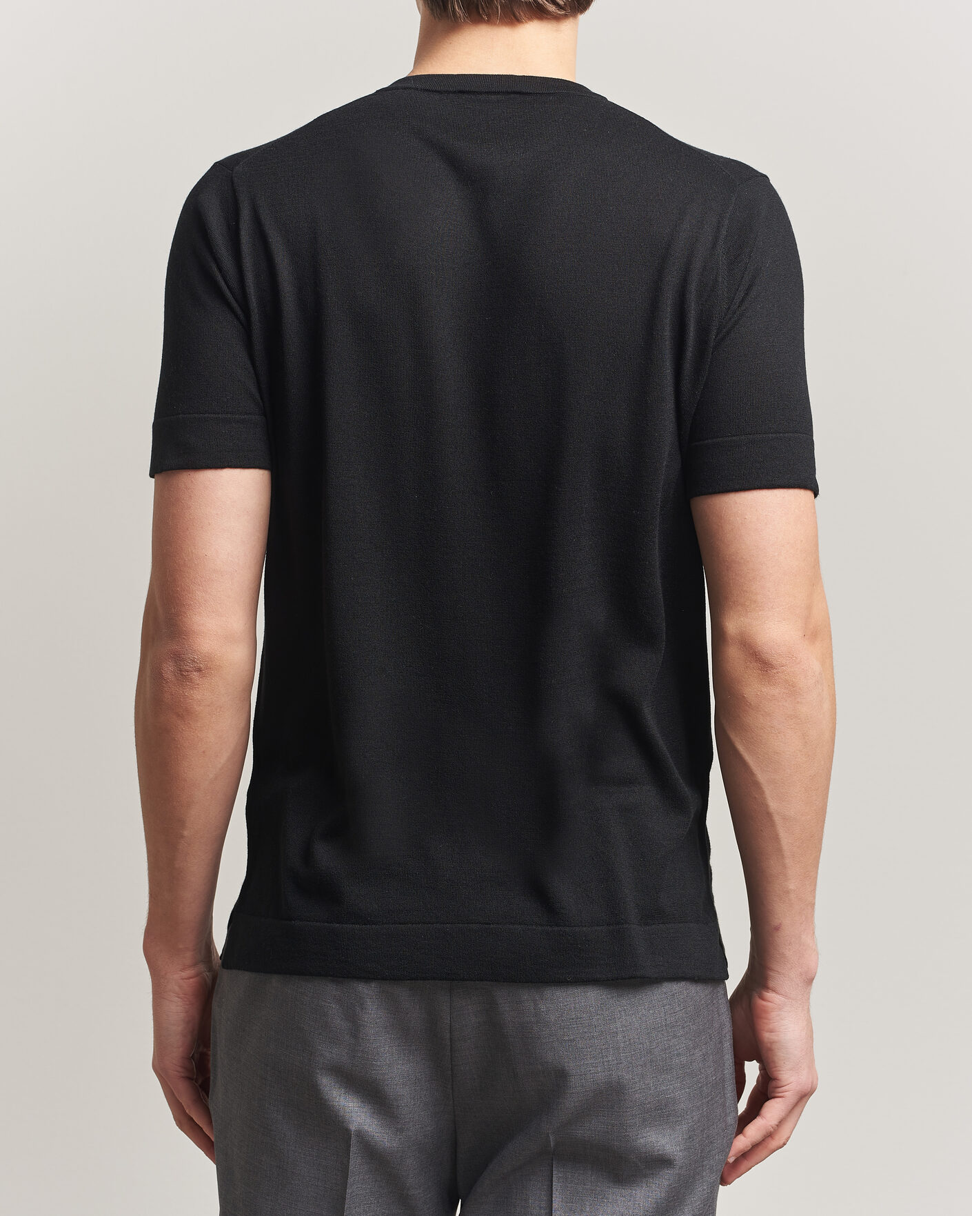 Men | T-Shirts | Stenströms | Silk/Cashmere T-Shirt Black