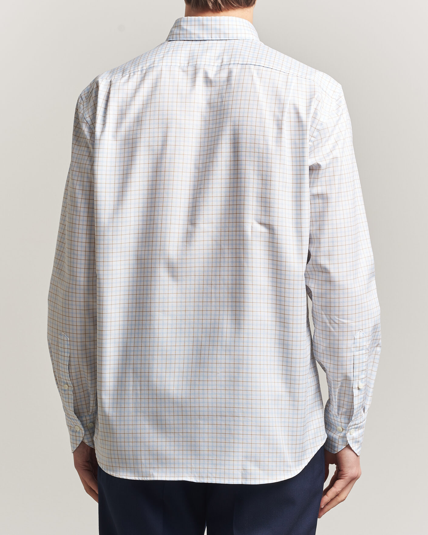 Men | Shirts | Stenströms | Regular Fit Checked Oxford Shirt Blue