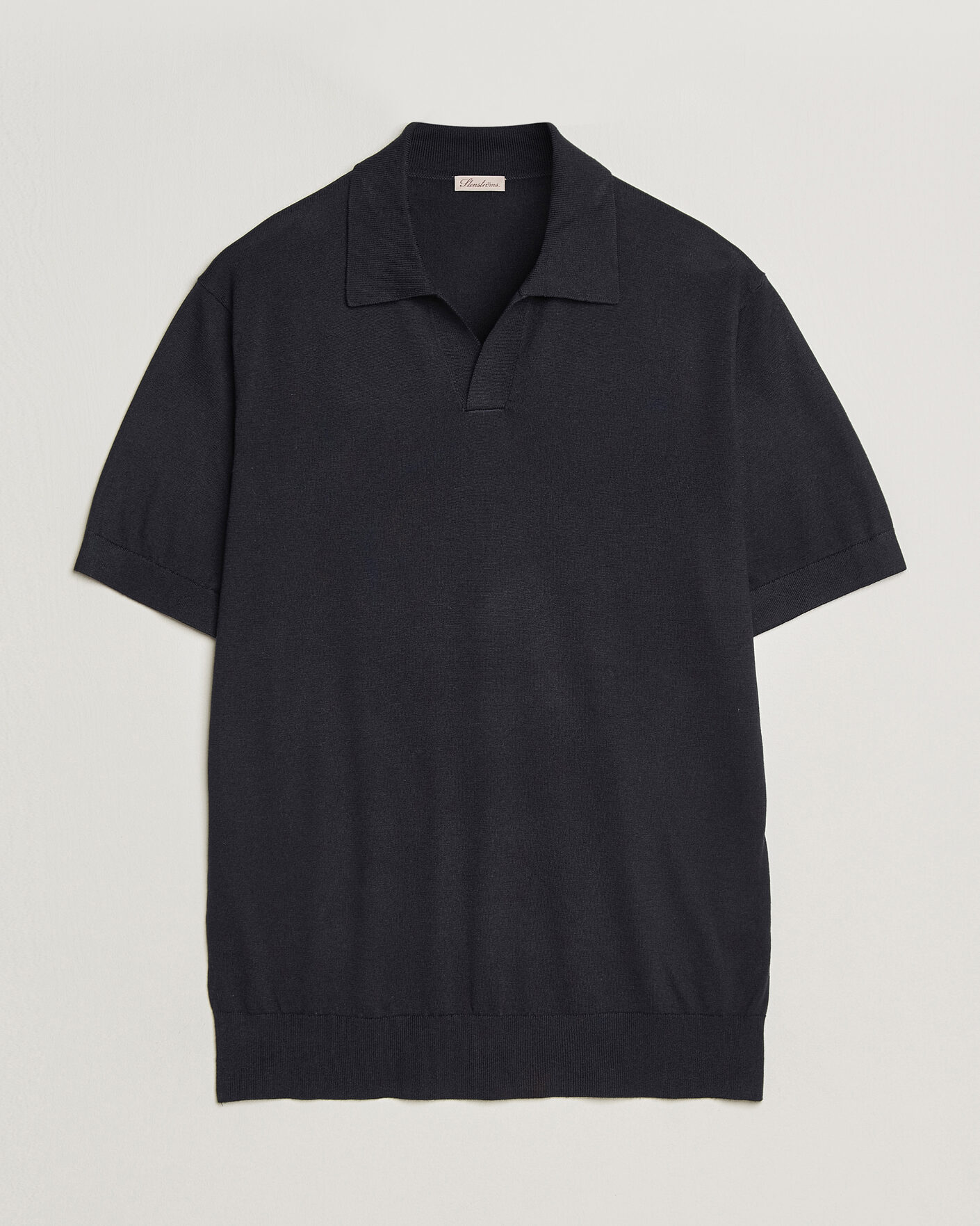 Men | Polo Shirts | Stenströms | Silk/Cashmere Polo Navy