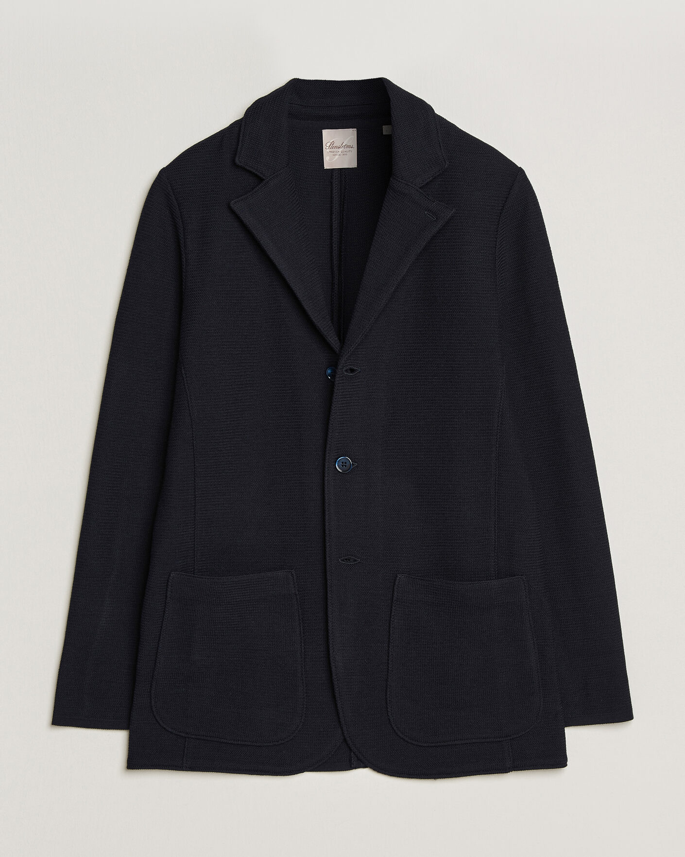 Men | Blazers | Stenströms | Milano Knitted Textured Blazer Navy