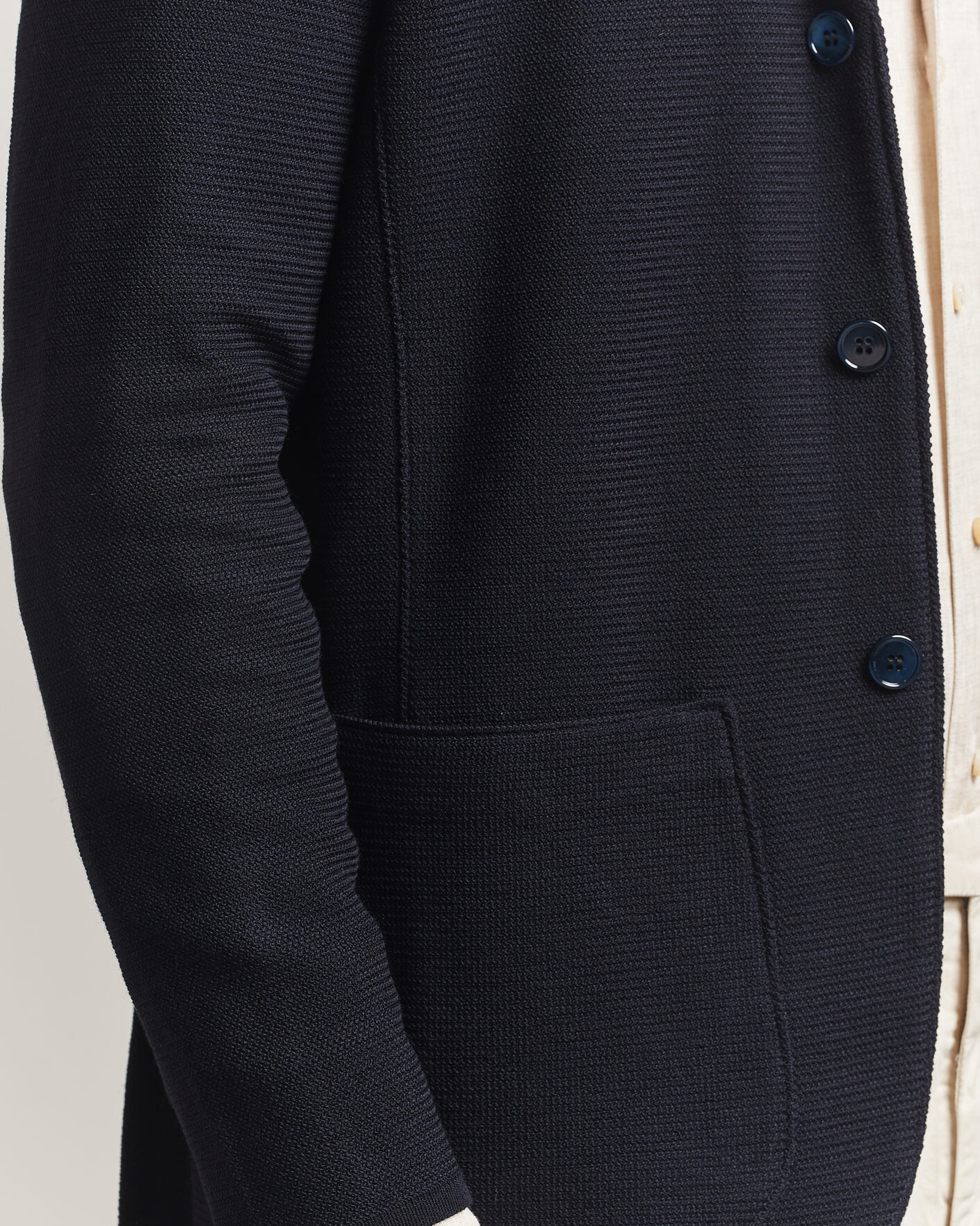 Men | Blazers | Stenströms | Milano Knitted Textured Blazer Navy