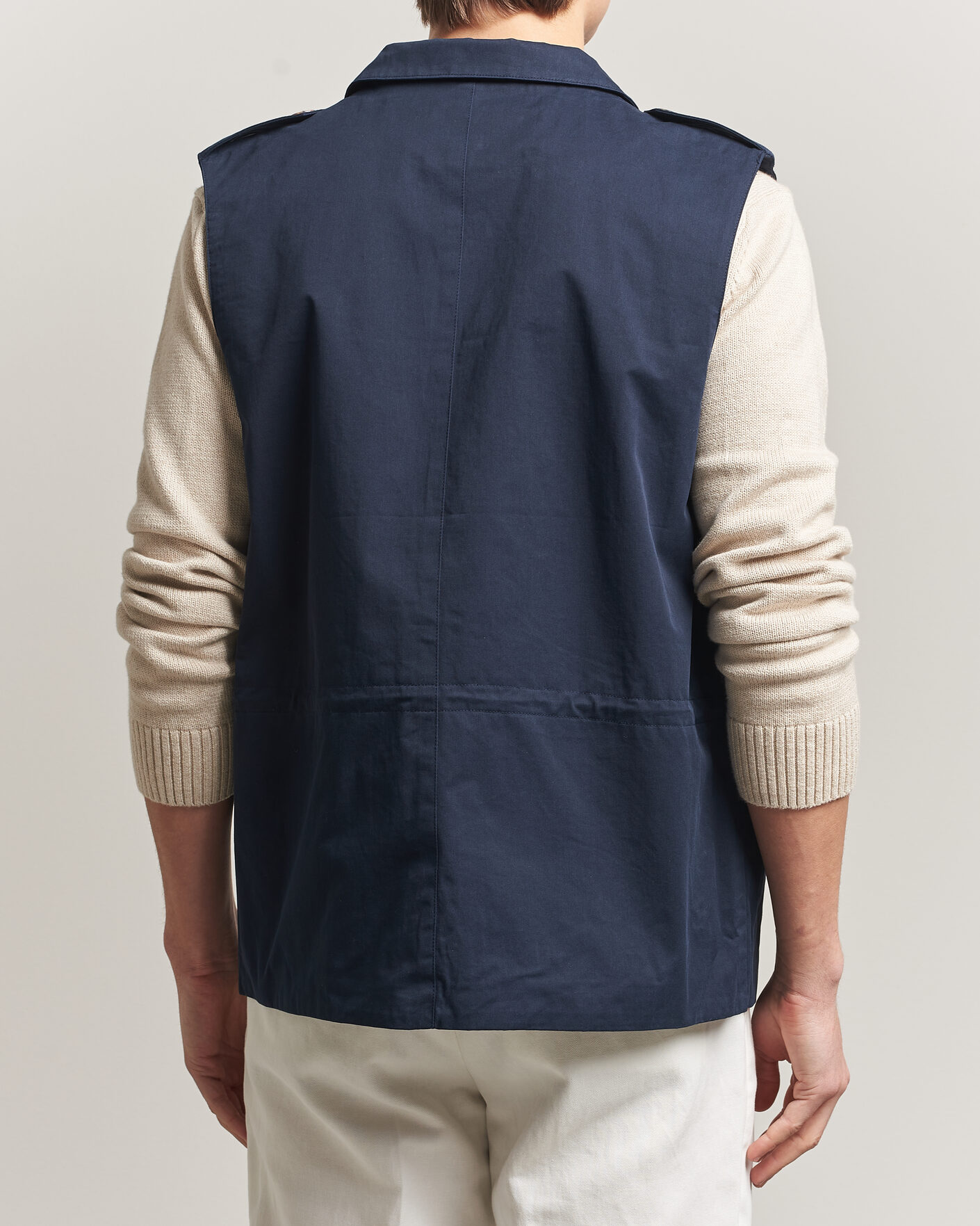 Men | Gilets | Stenströms | Cotton  Twill Vest Navy