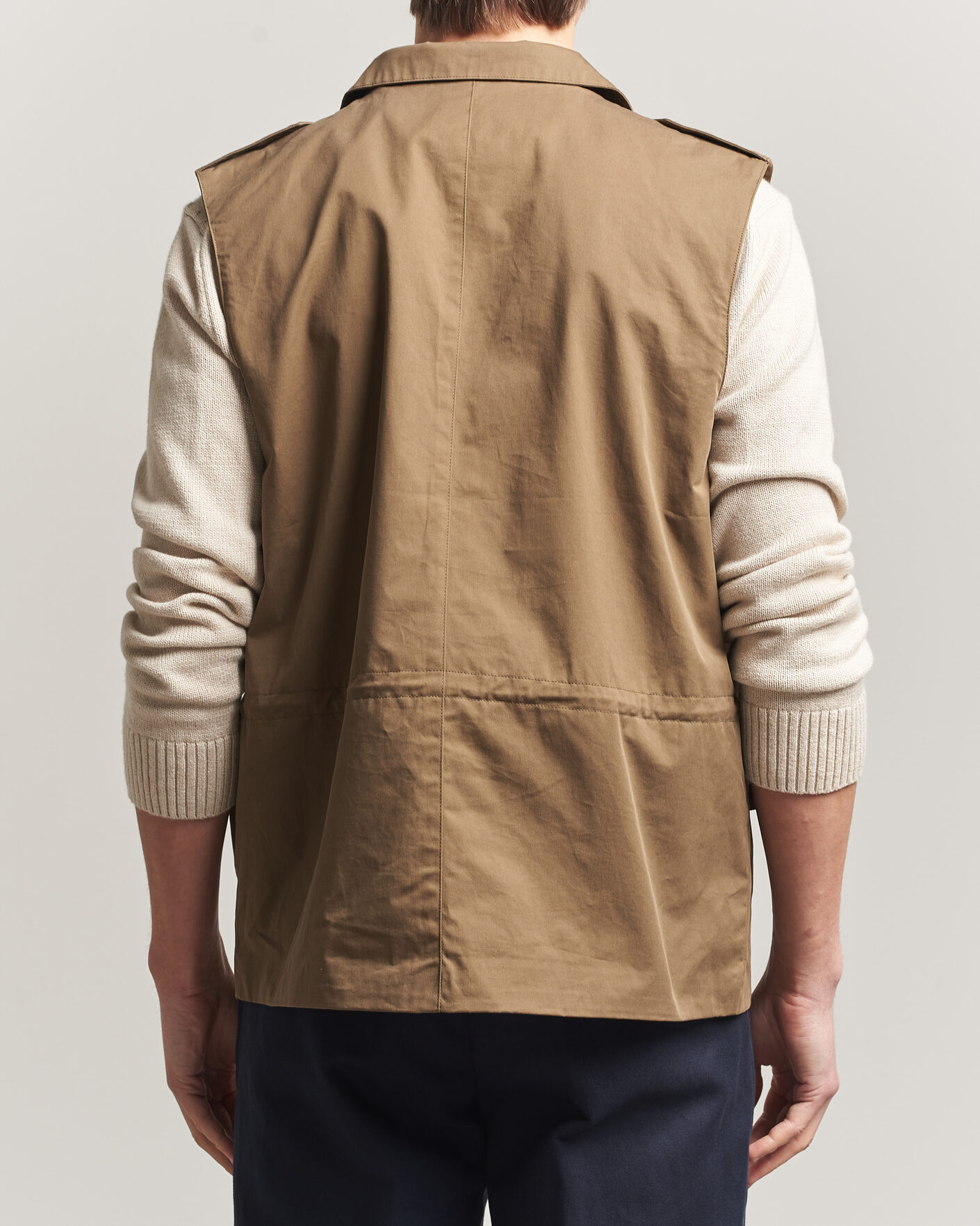Men | Gilets | Stenströms | Cotton  Twill Vest Olive