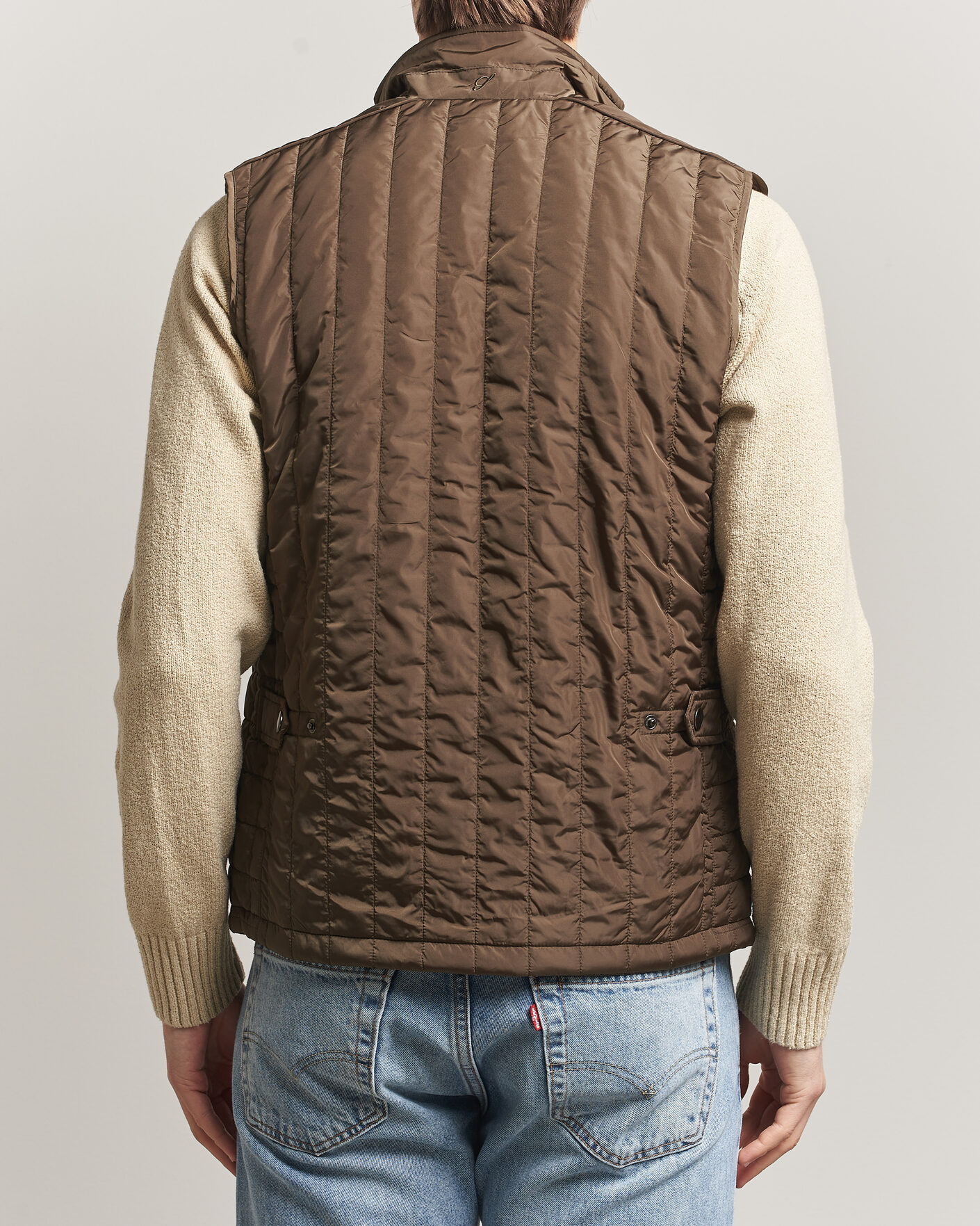 Men | Gilets | Stenströms | Nylon Quilted Light Padded Vest Olive