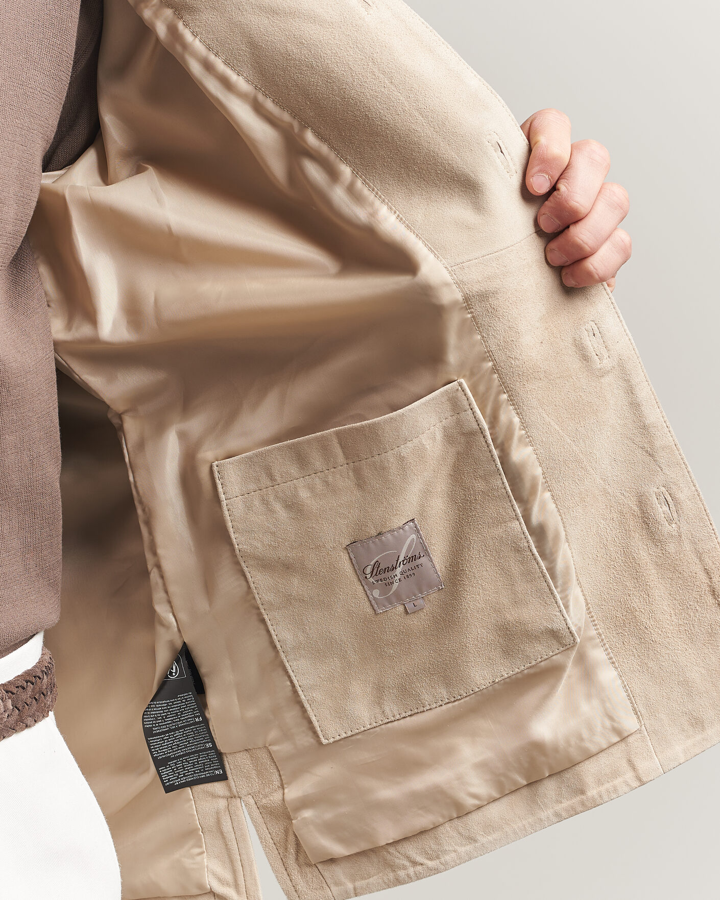 Men | Coats & Jackets | Stenströms | Suede Overshirt Beige