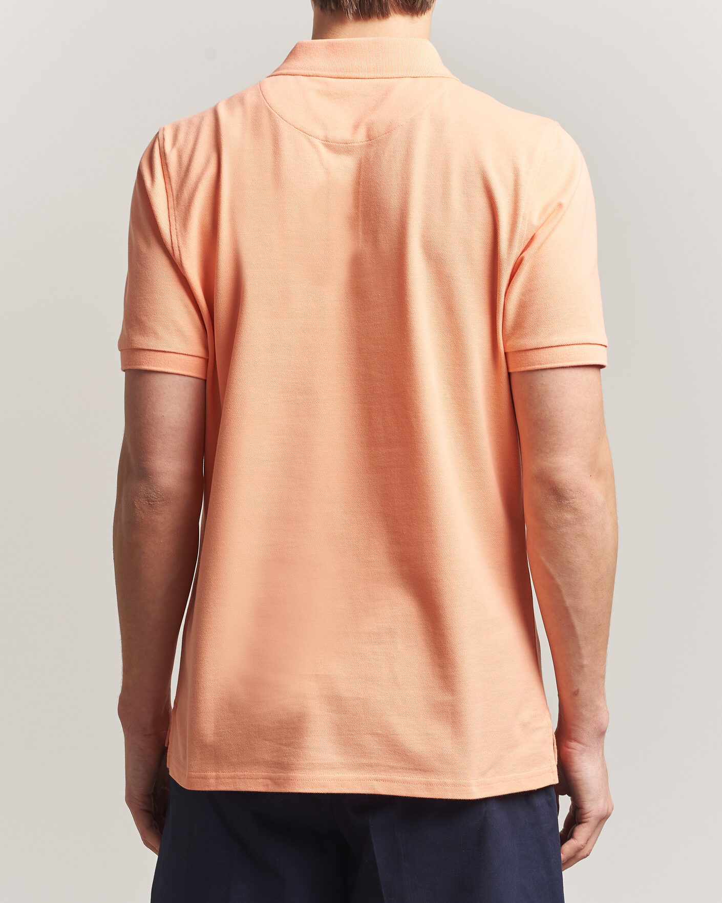 Men | Polo Shirts | Stenströms | Organic Cotton Piquet Polo Shirt Mandarin