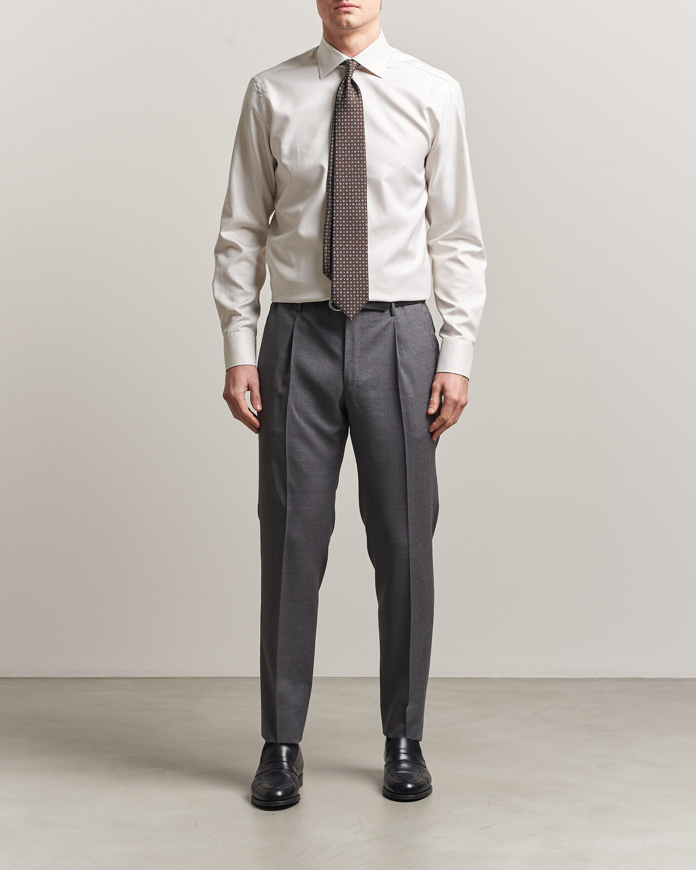 Men | Shirts | Stenströms | Regular Fit Micro Structure Shirt Beige