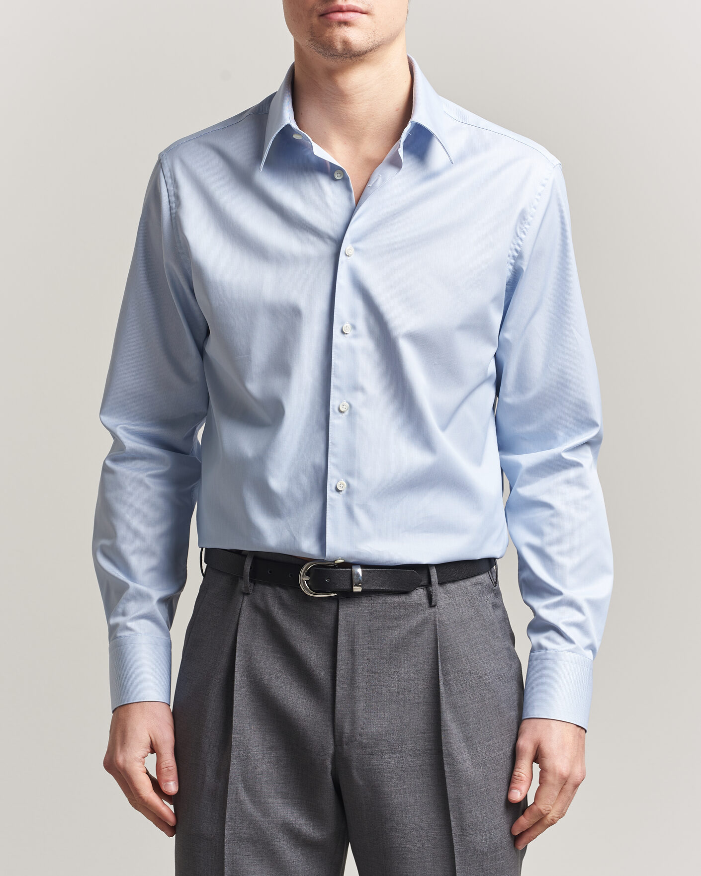 Men | Shirts | Stenströms | Regular Fit Thin Stripe Pointed Collar Shirt Blue