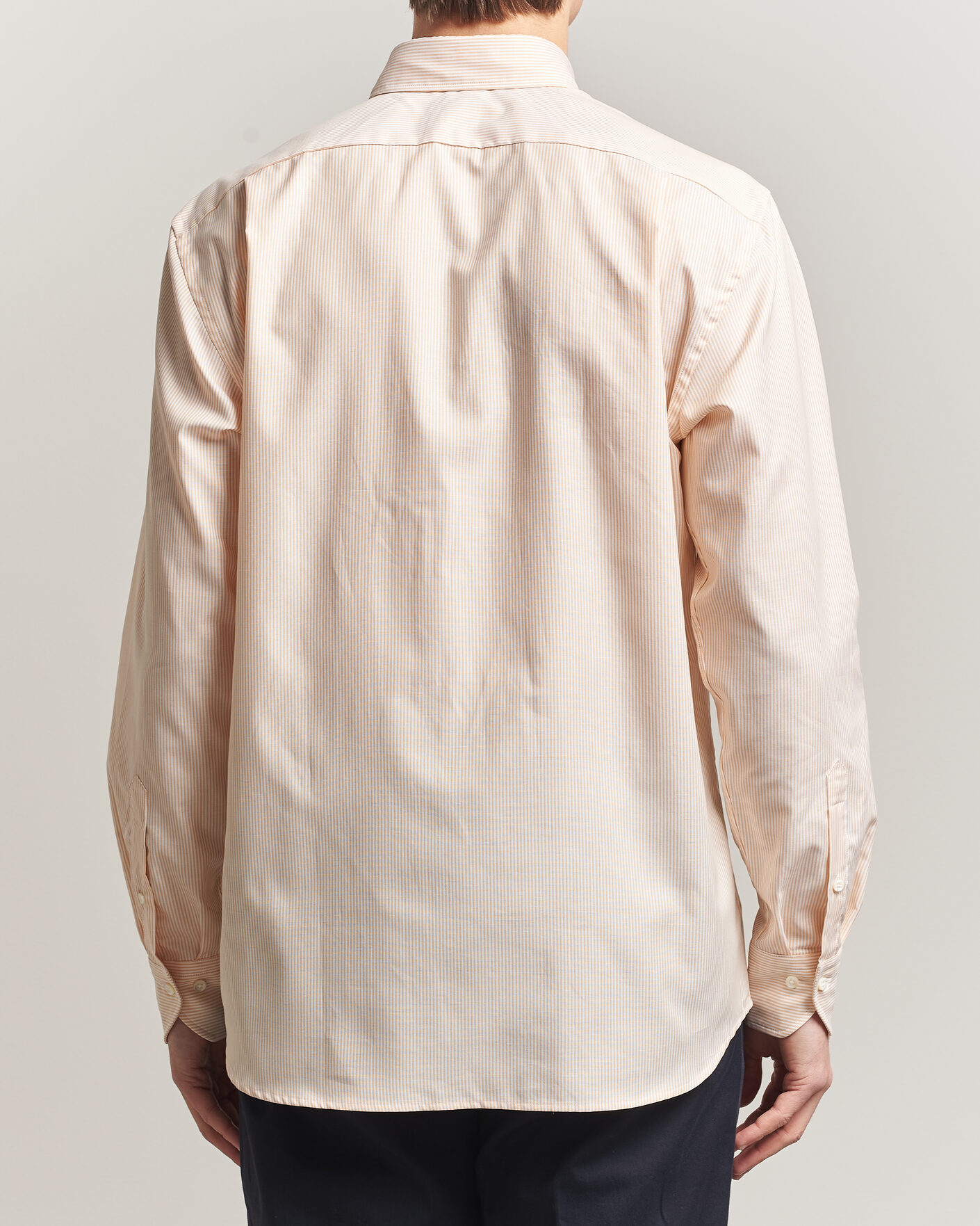 Men | Shirts | Stenströms | Regular Fit Thin Striped Oxford Shirt Orange