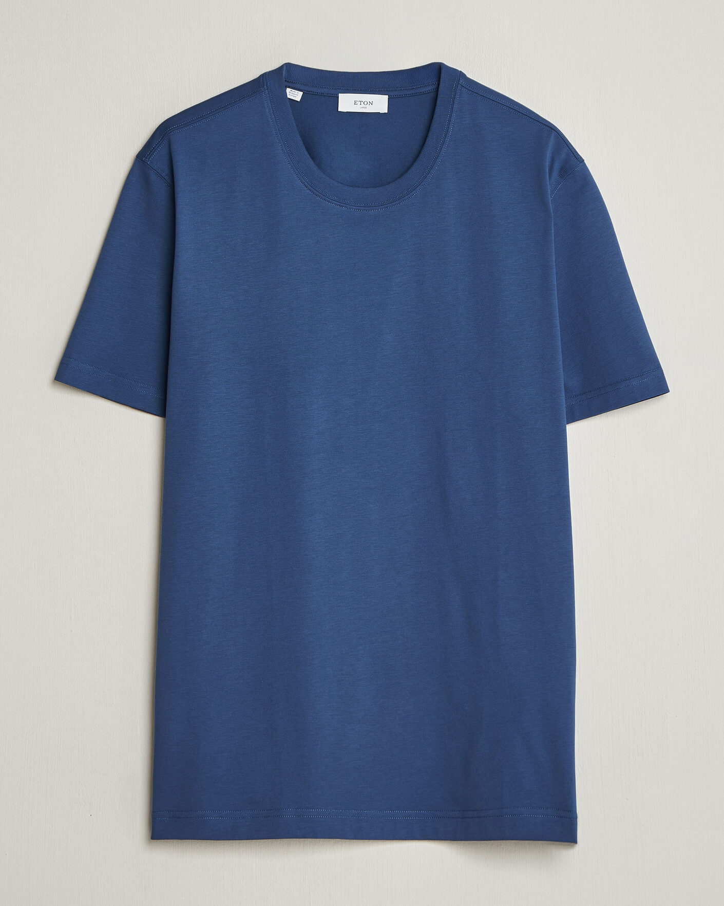 Men | T-Shirts | Eton | Supima Cotton Crew Neck T-Shirt Mid Blue