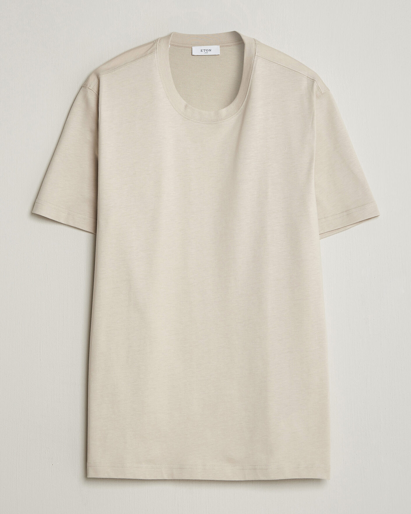 Men | T-Shirts | Eton | Supima Cotton Crew Neck T-Shirt Beige