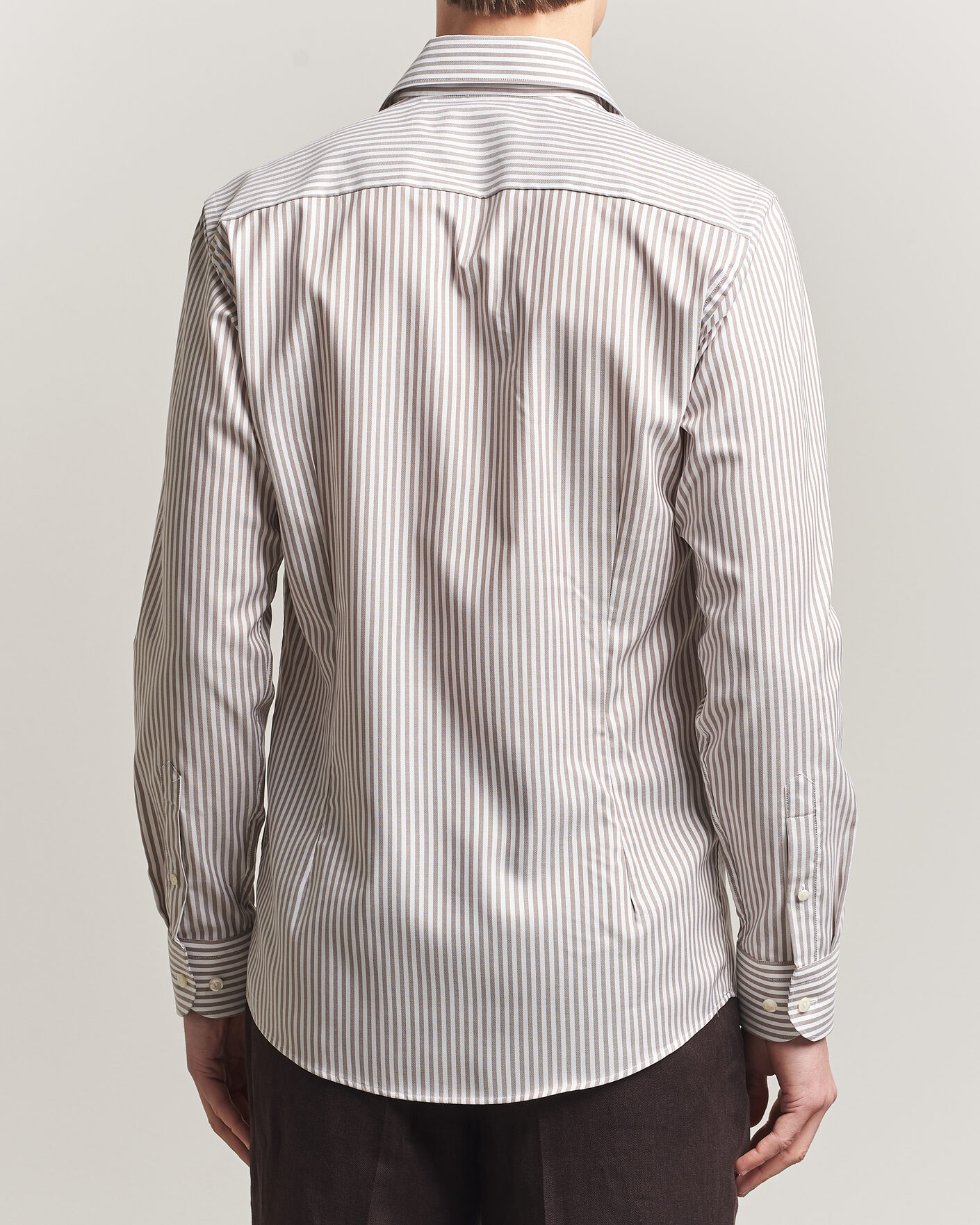 Men | Shirts | Eton | Slim Fit Signature Oxford Striped Shirt Beige