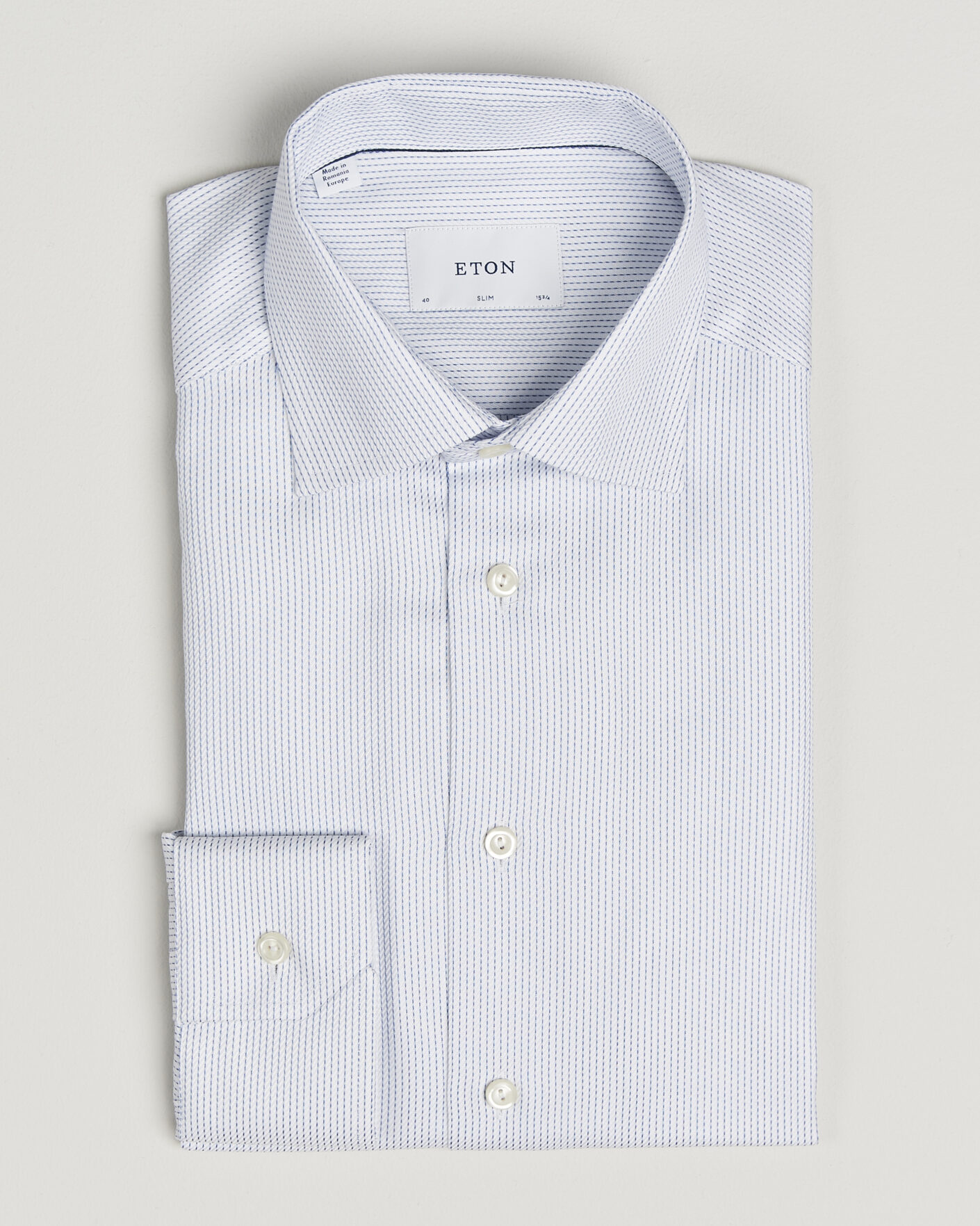 Men | Shirts | Eton | Slim Fit Signature Twill Structured Shirt Light Blue
