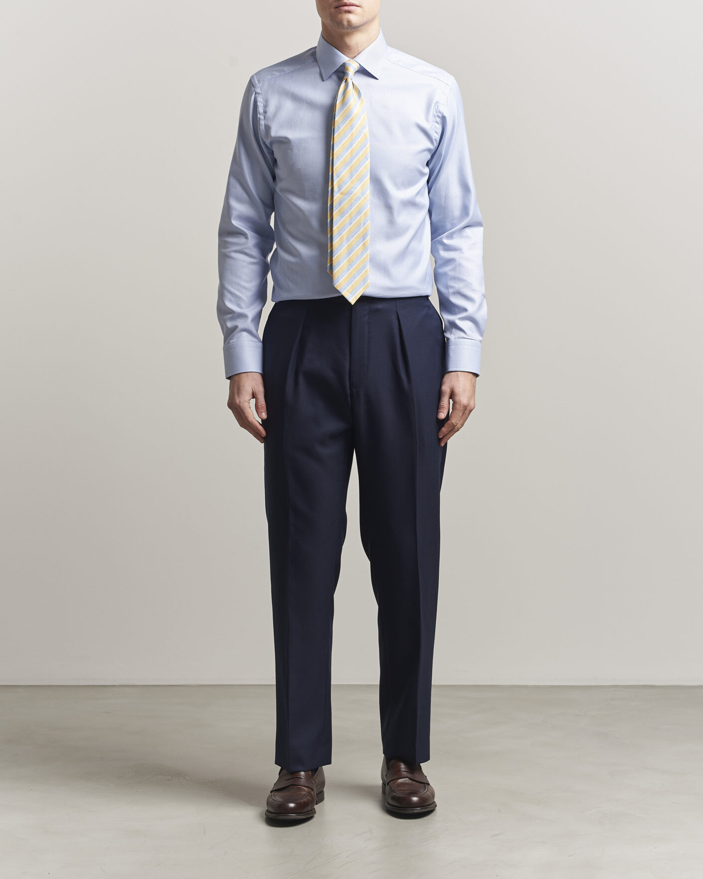 Men | Shirts | Eton | Slim Fit Signature Twill Structured Shirt Mid Blue