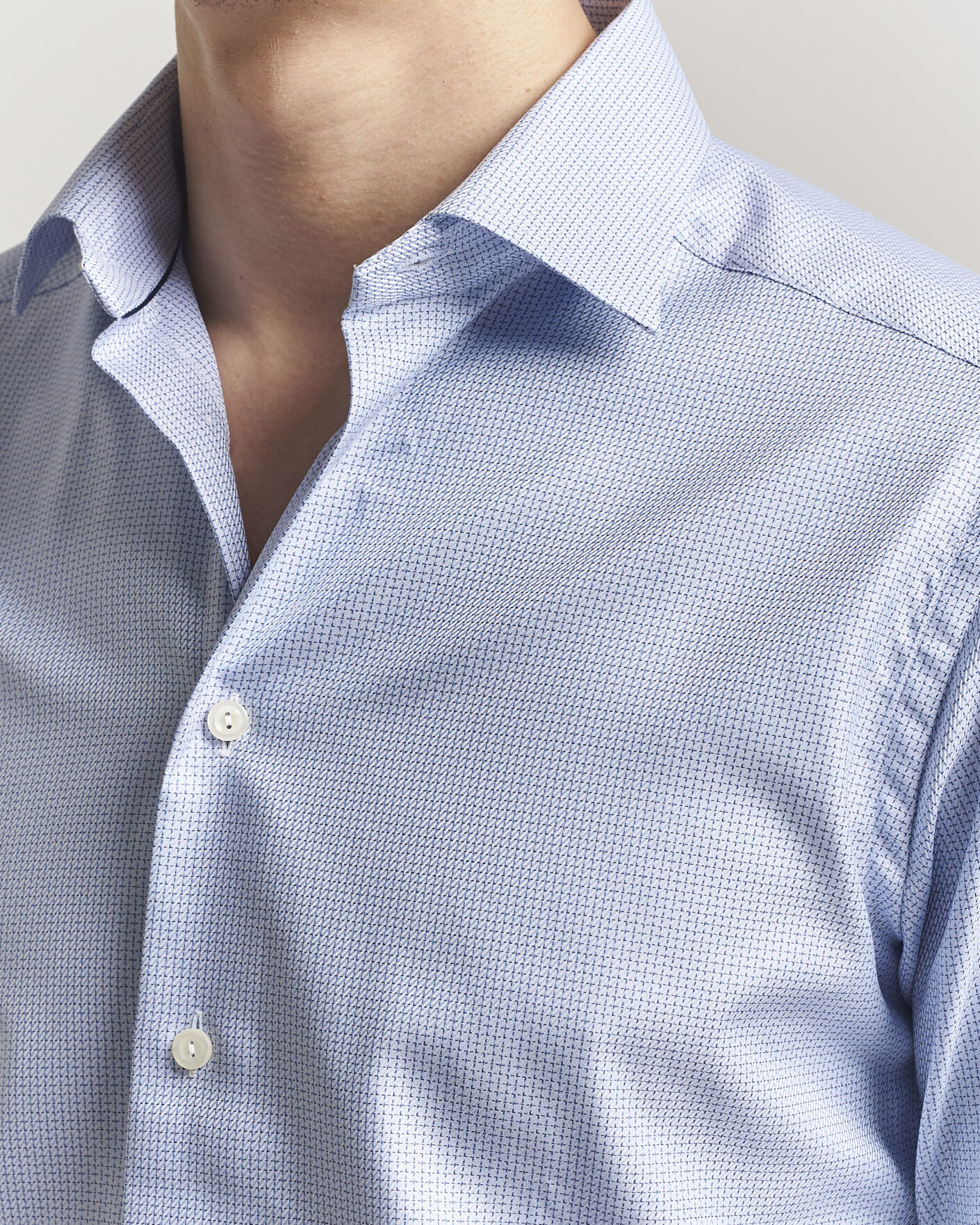 Men | Shirts | Eton | Slim Fit Signature Twill Structured Shirt Mid Blue