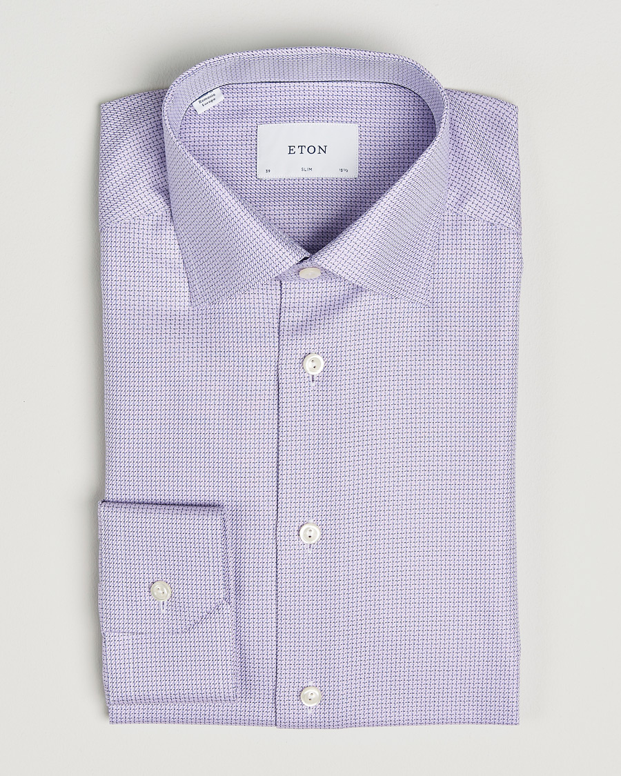 Men | Shirts | Eton | Slim Fit Signature Twill Structured Shirt Light Purple