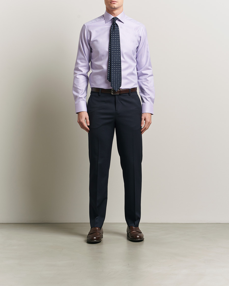 Men | Shirts | Eton | Slim Fit Signature Twill Structured Shirt Light Purple