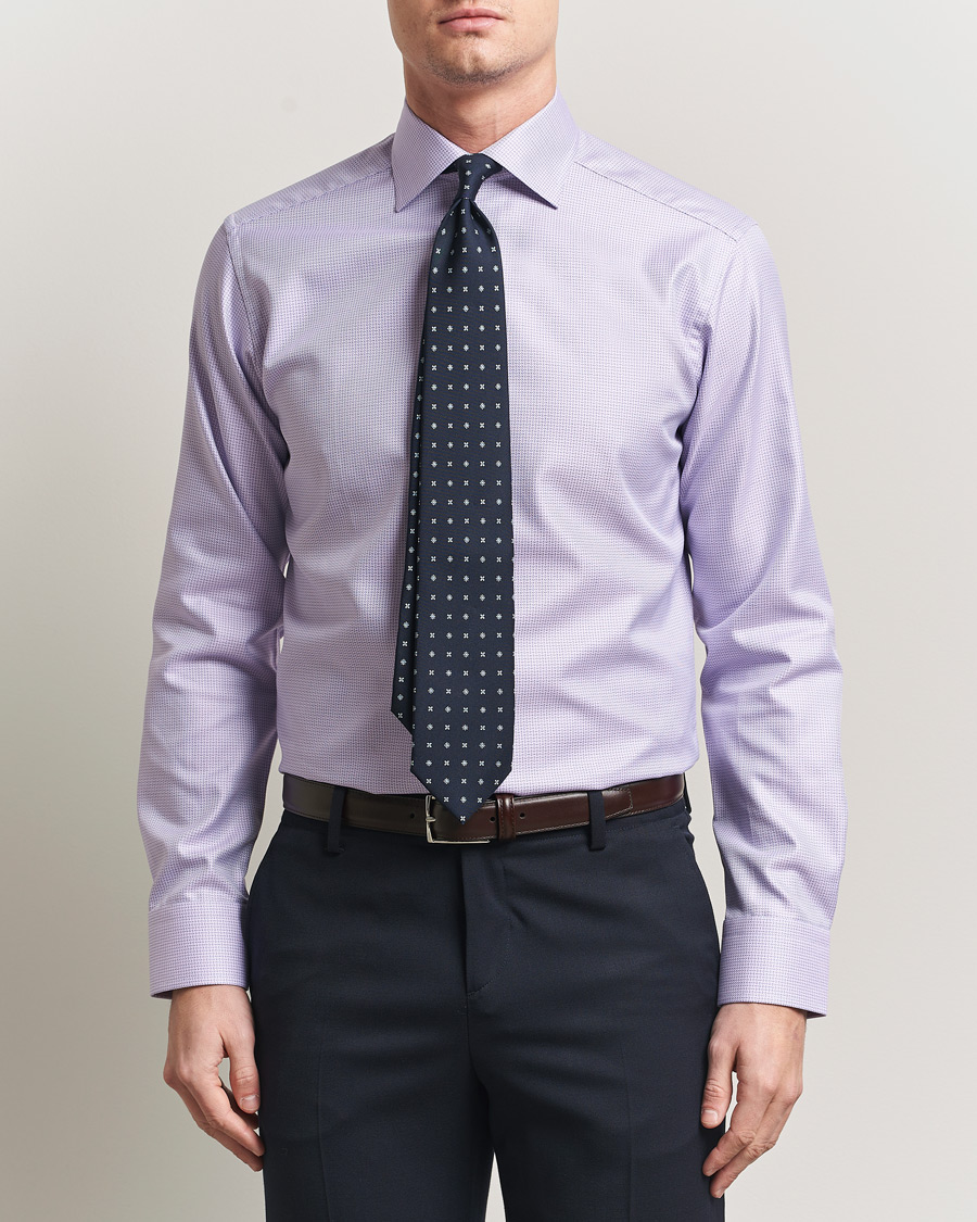 Men | Shirts | Eton | Slim Fit Signature Twill Structured Shirt Light Purple