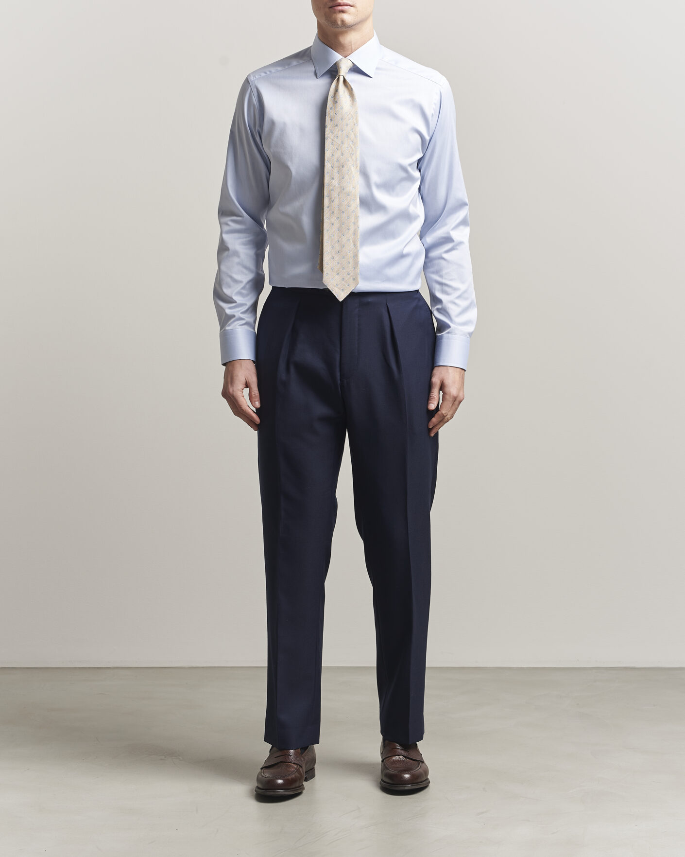 Men | Shirts | Eton | Slim Fit Signature Twill Contrast Shirt Light Blue