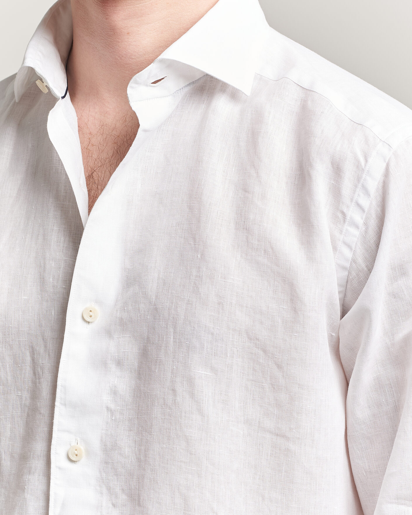 Men | Shirts | Eton | Casual Fit Linen Shirt White