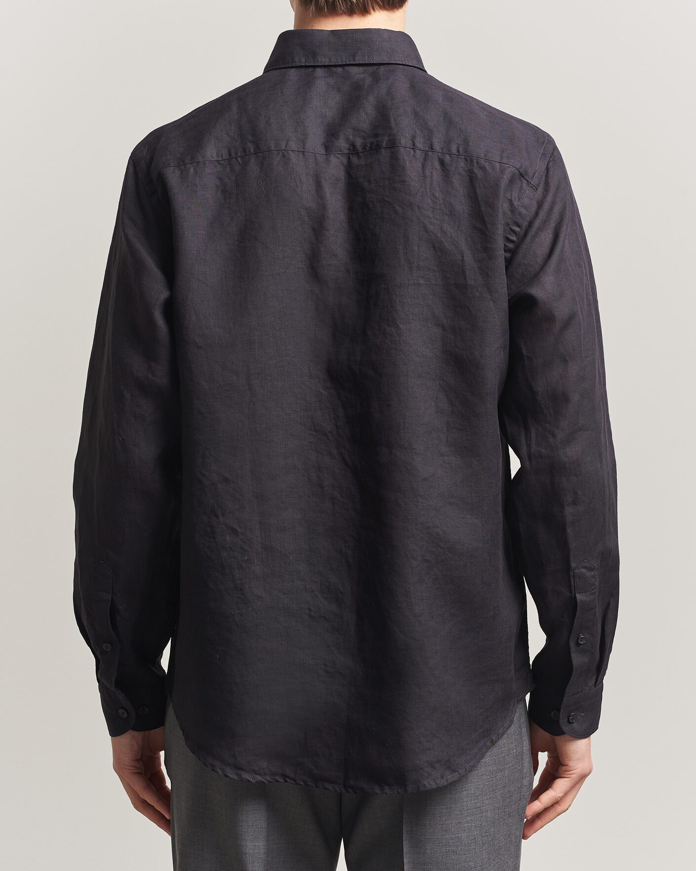 Men | Shirts | Eton | Casual Fit Linen Shirt Black
