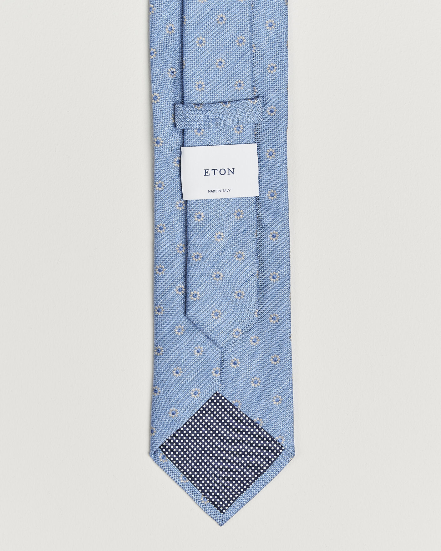 Men | Ties | Eton | Floral Linen Silk Tie Light Blue