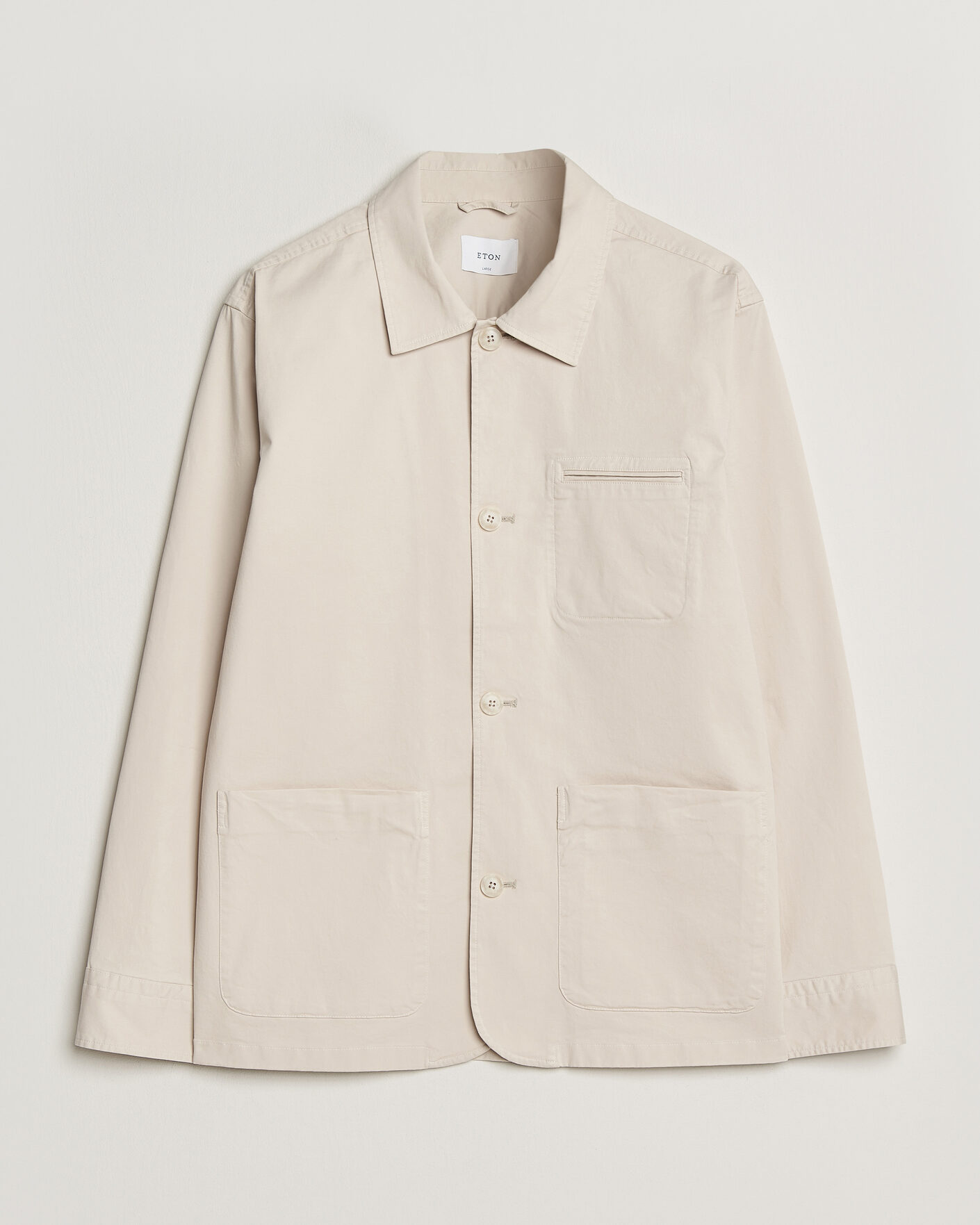 Men | Coats & Jackets | Eton | Cotton Chore Jacket Off White