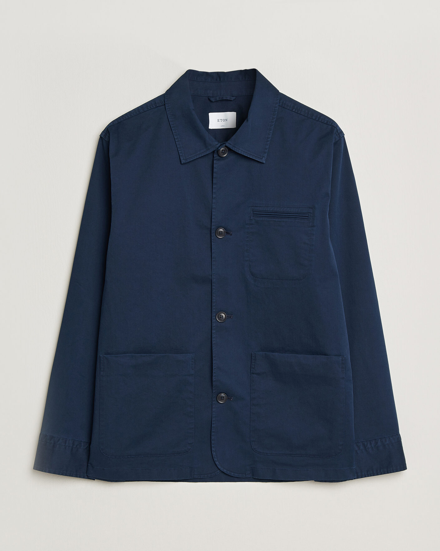 Men | Coats & Jackets | Eton | Cotton Chore Jacket Navy Blue
